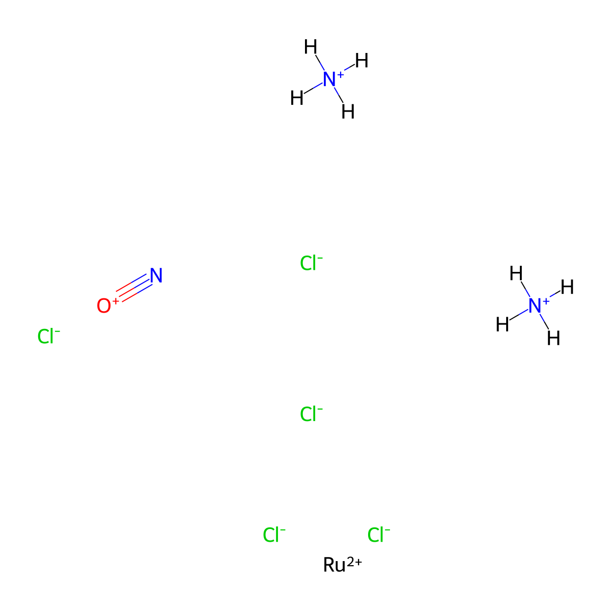 Diammonium pentachloronitrosylruthenate molecular structure, CAS 13820-58-1