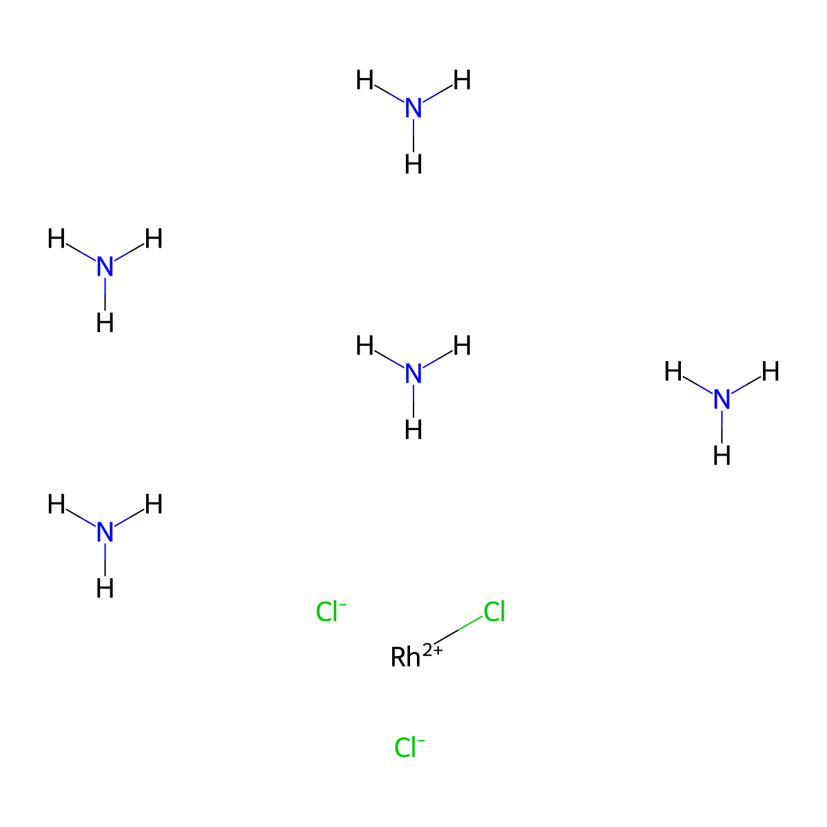 Chloropentamminerhodium(III) dichloride molecular structure, CAS 13820-95-6