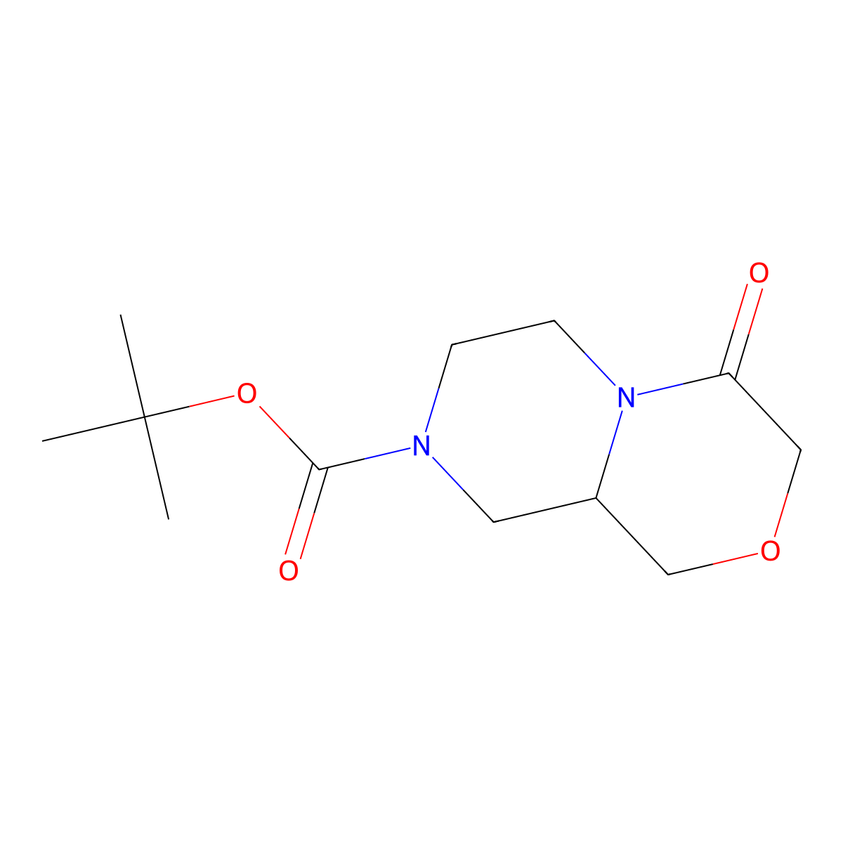tert-Butyl (9aR)-4-oxo-hexahydropiperazino[2,1-c]morpholine-8-carboxylate molecular structure, CAS 1382034-27-6