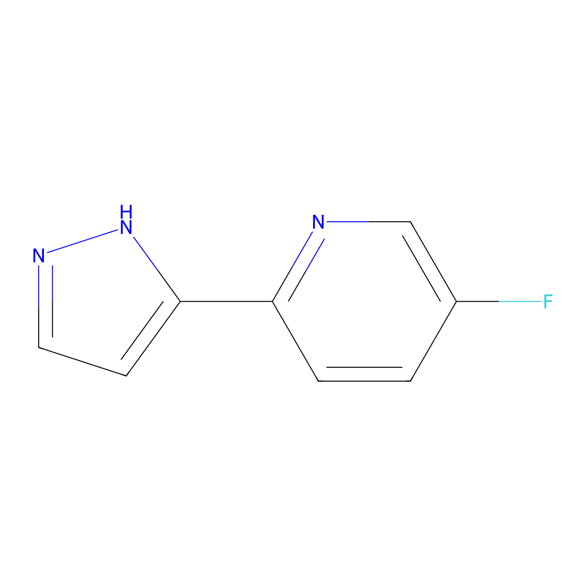 5-fluoro-2-(1H-pyrazol-3-yl)pyridine molecular structure, CAS 1382035-54-2