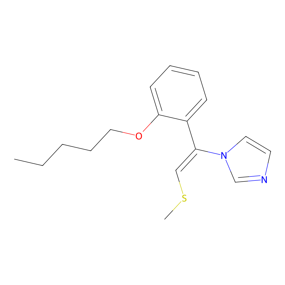 1H-Imidazole, 1-[(1E)-2-(methylthio)-1-[2-(pentyloxy)phenyl]ethenyl]- molecular structure, CAS 138206-84-5