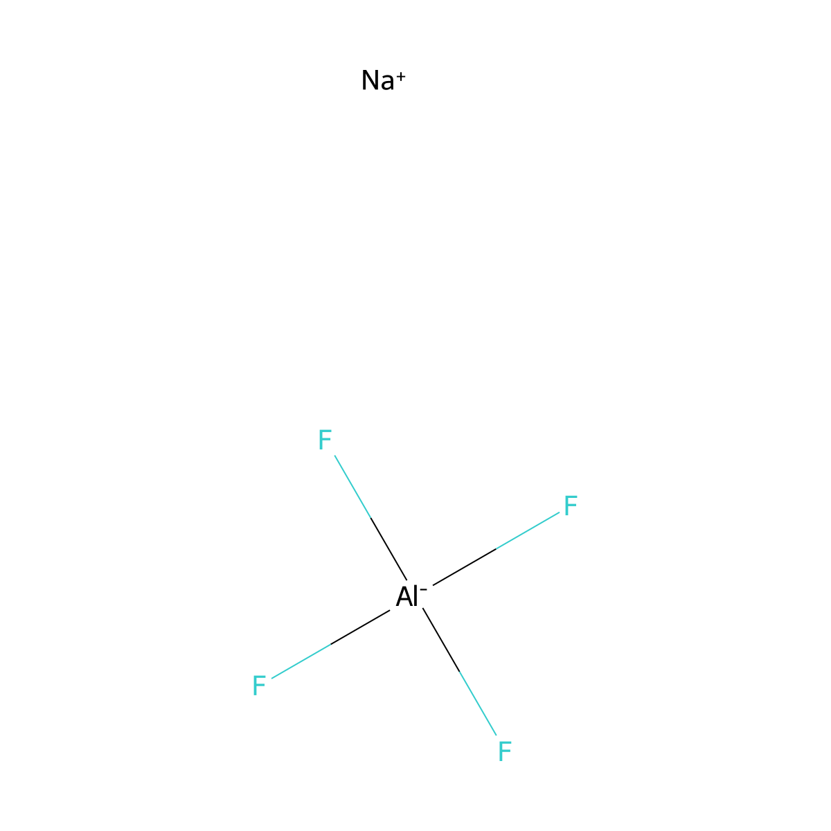 Sodium aluminum tetrafluoride molecular structure, CAS 13821-15-3