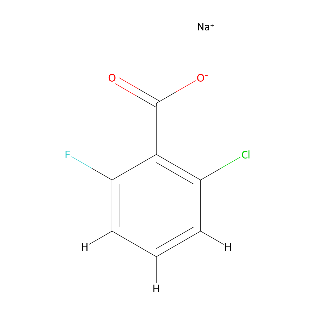 Sodium 2-chloro-6-fluorobenzoate molecular structure, CAS 1382106-10-6