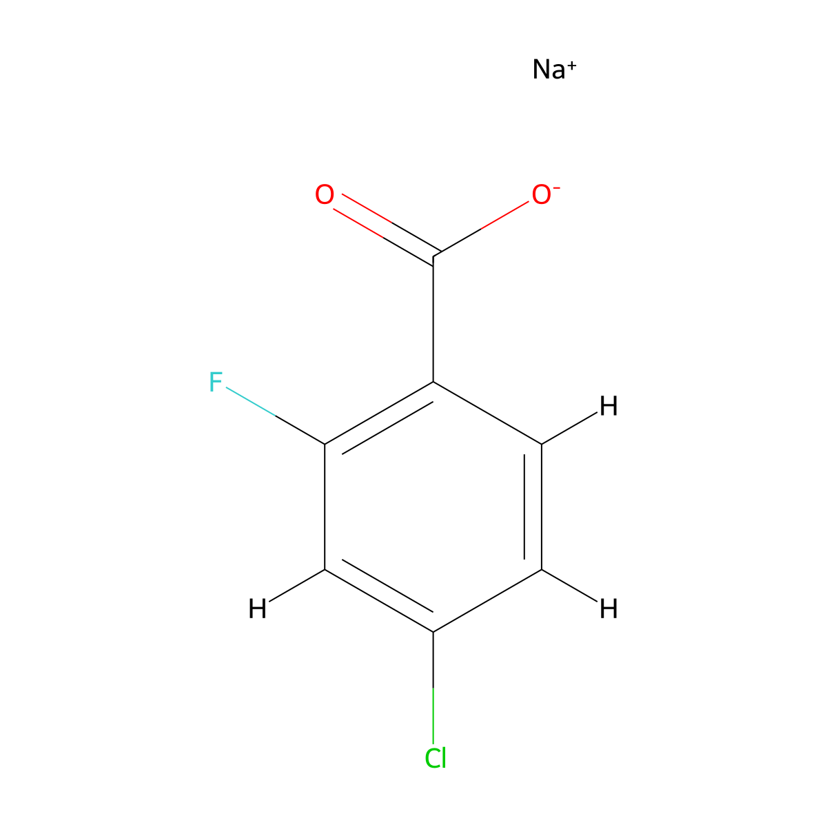 Benzoic acid, 4-chloro-2-fluoro-, sodium salt (1:1) molecular structure, CAS 1382106-64-0