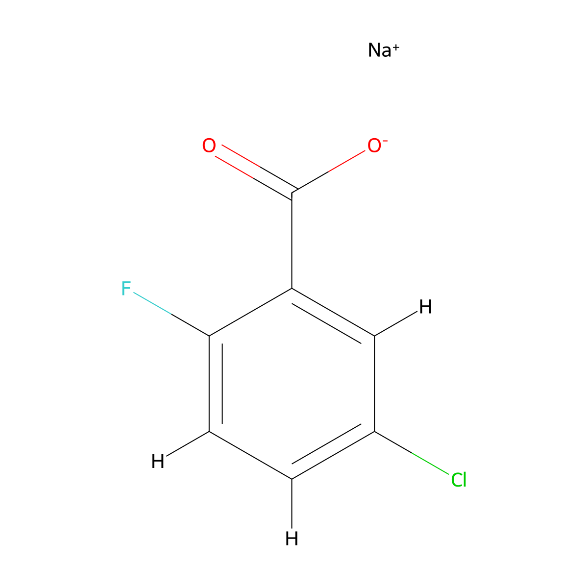 Benzoic acid, 5-chloro-2-fluoro-, sodium salt (1:1) molecular structure, CAS 1382106-78-6
