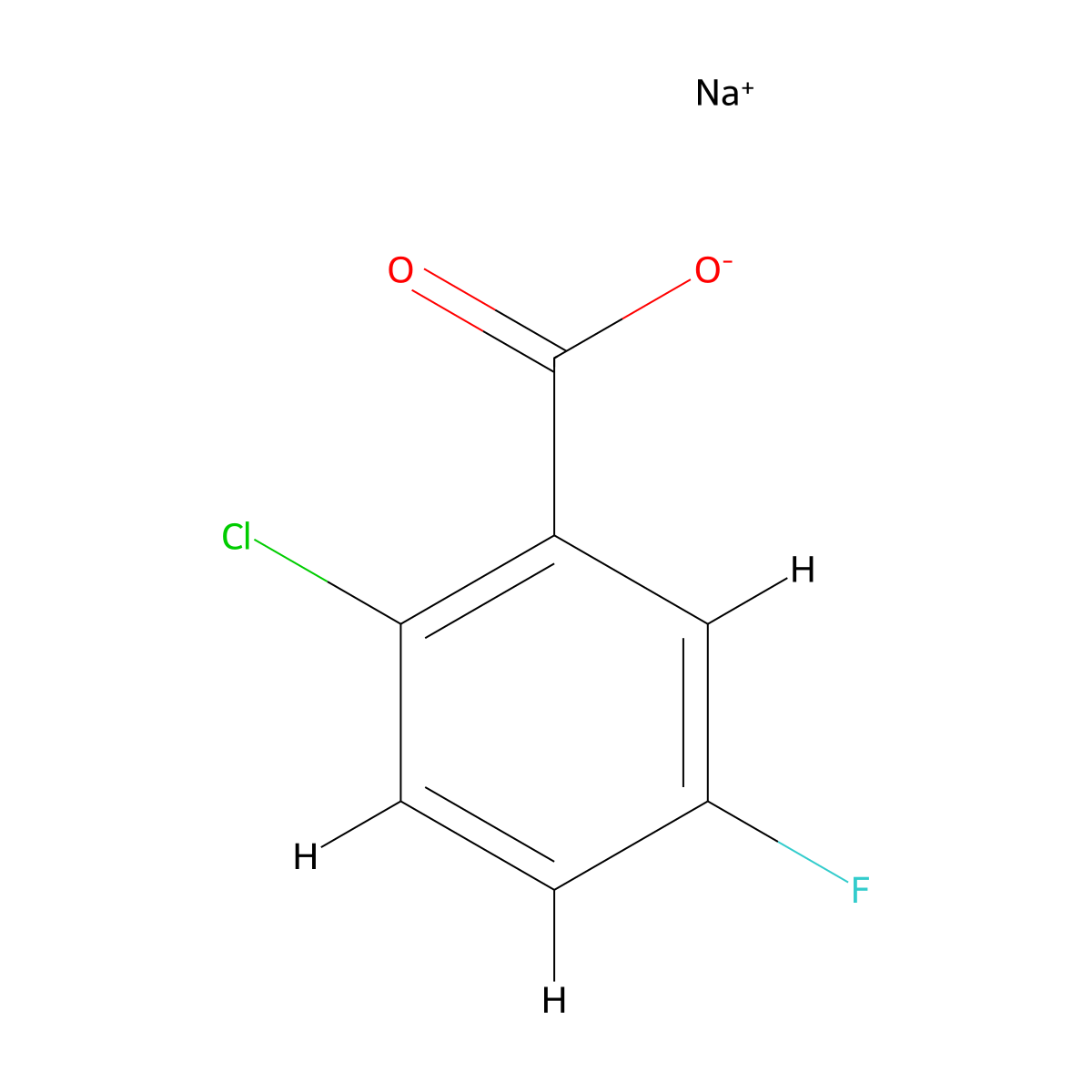 Sodium-2-chloro-5-fluorobenzoate molecular structure, CAS 1382106-79-7