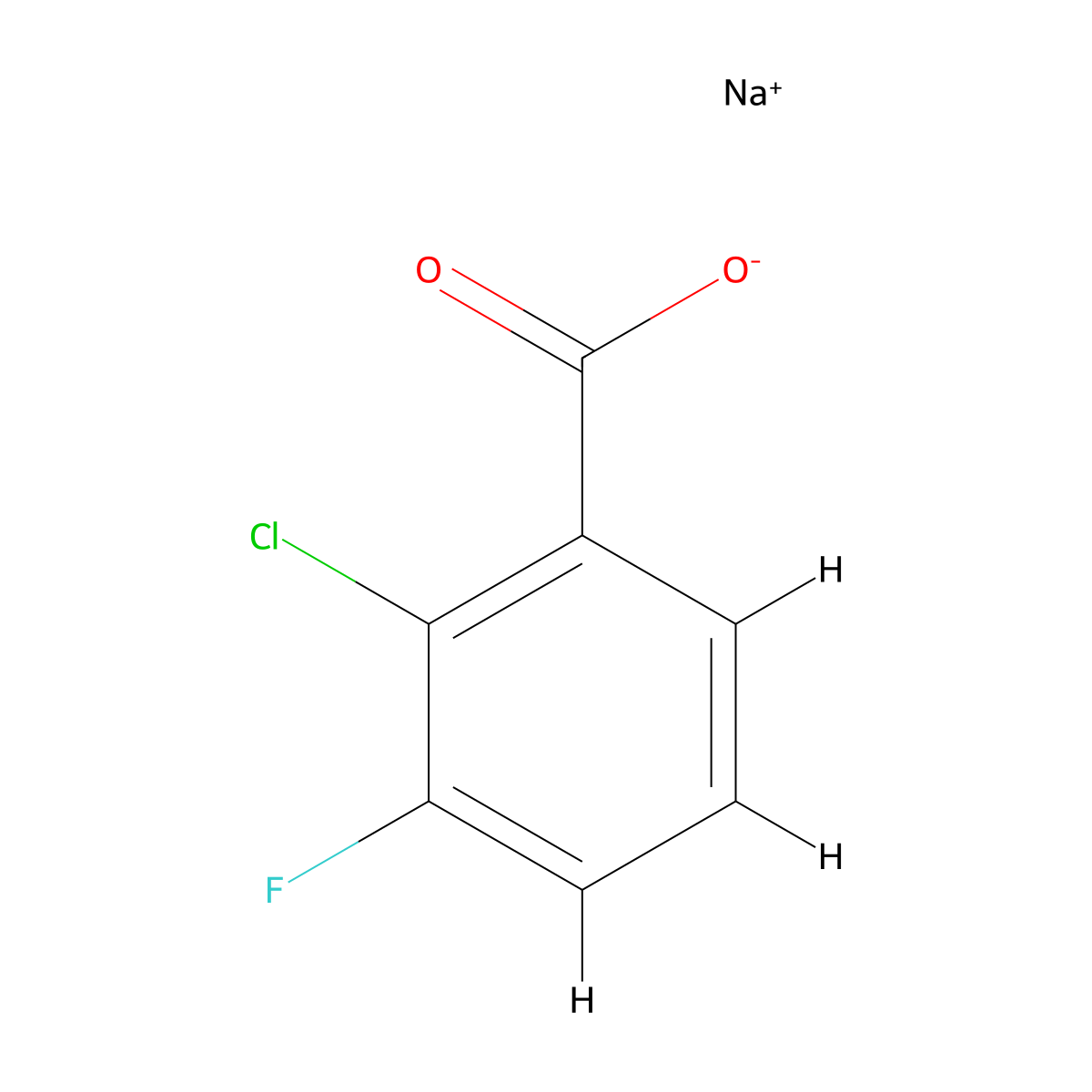 Sodium 2-chloro-3-fluorobenzoate molecular structure, CAS 1382106-83-3