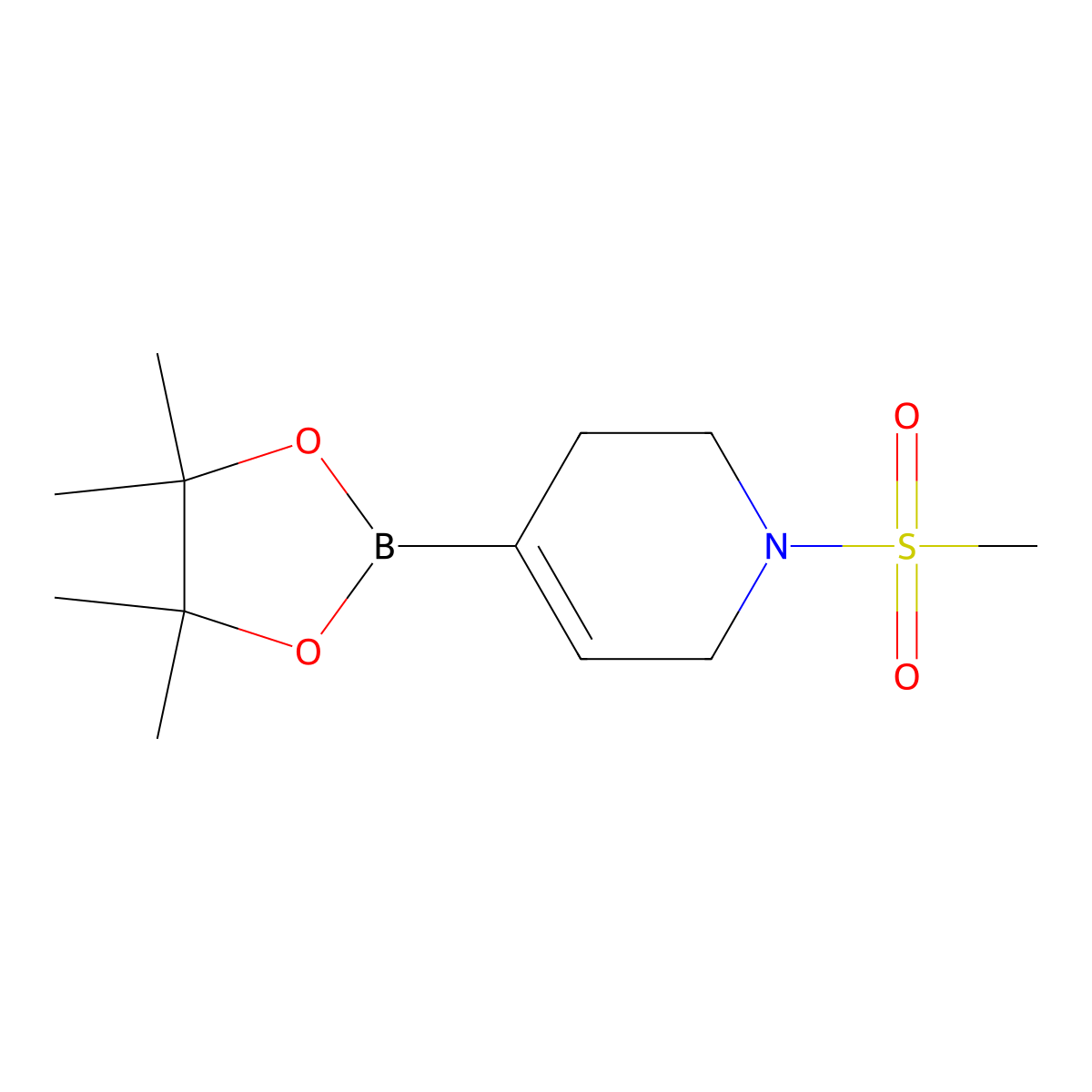 1-Methanesulfonyl-4-(tetramethyl-1,3,2-dioxaborolan-2-yl)-1,2,3,6-tetrahydropyridine molecular structure, CAS 1382137-67-8