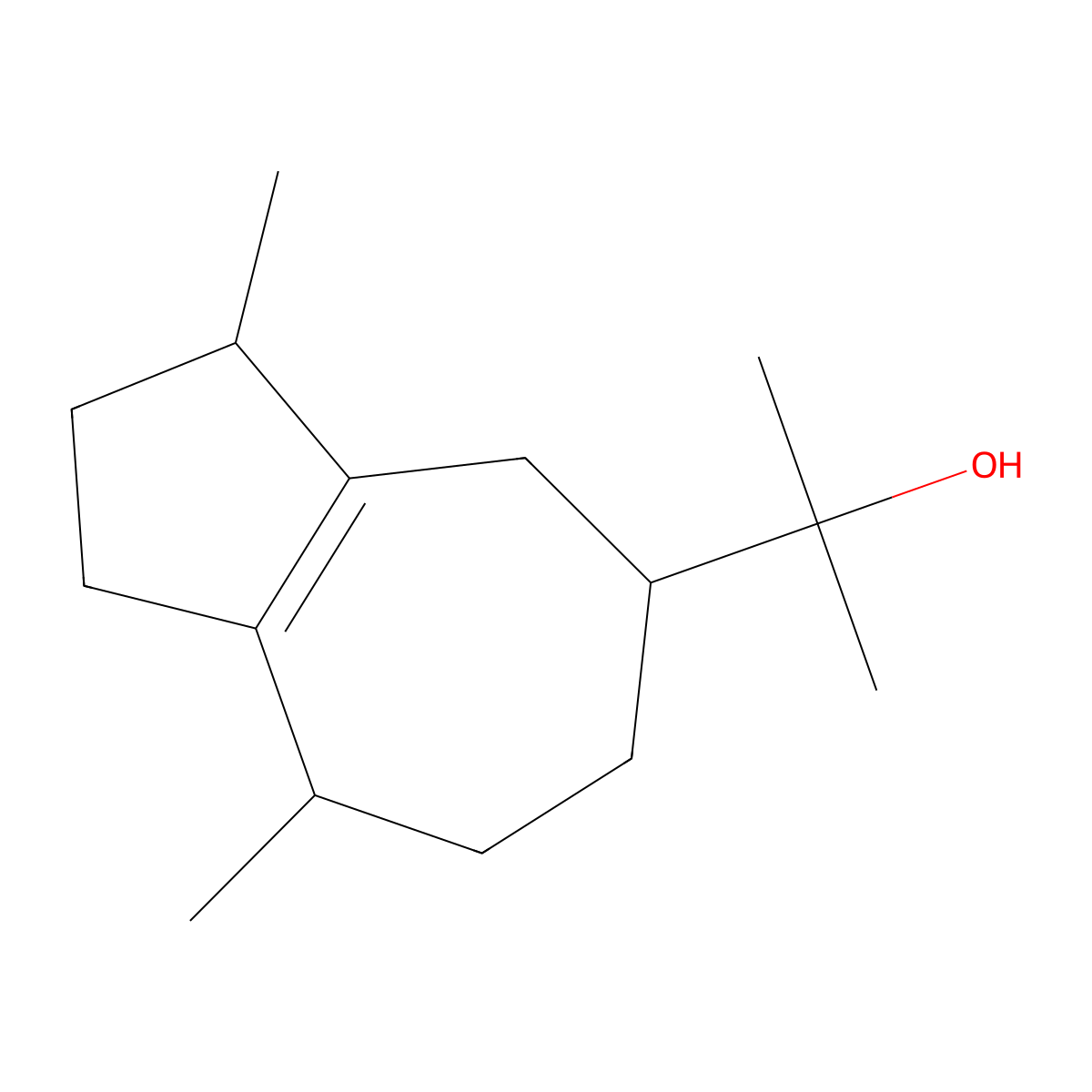 2-(3,8-Dimethyl-1,2,3,4,5,6,7,8-octahydroazulen-5-yl)propan-2-ol molecular structure, CAS 13822-35-0
