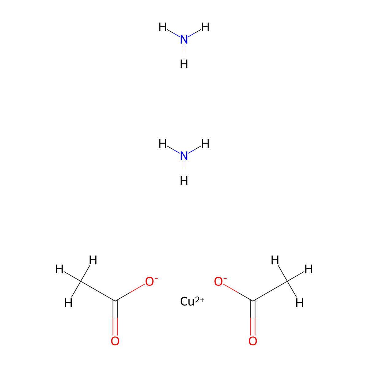 Bis(acetato-O)diamminecopper molecular structure, CAS 13822-80-5