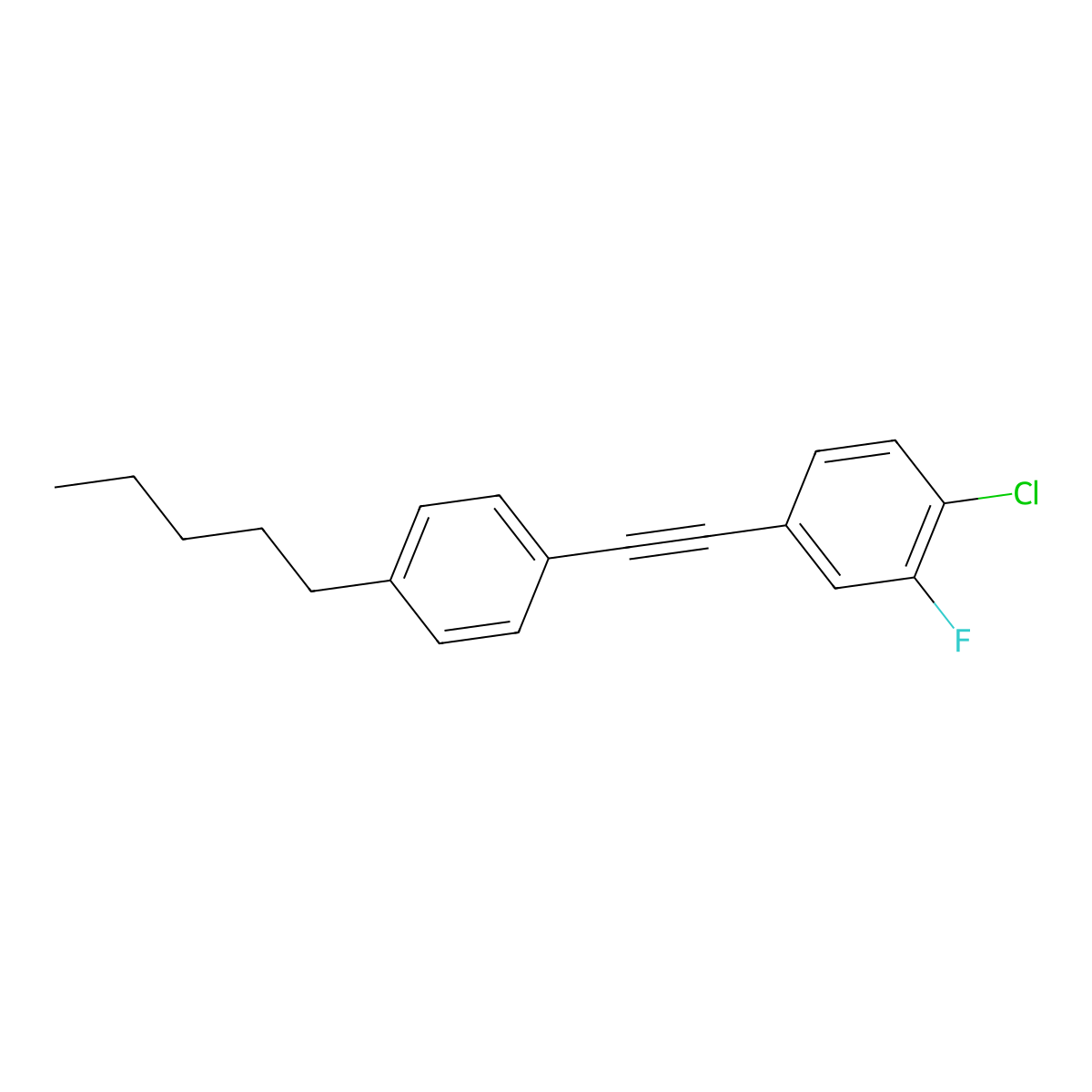 1-Chloro-2-fluoro-4-[(4-pentylphenyl)ethynyl]benzene molecular structure, CAS 138220-09-4