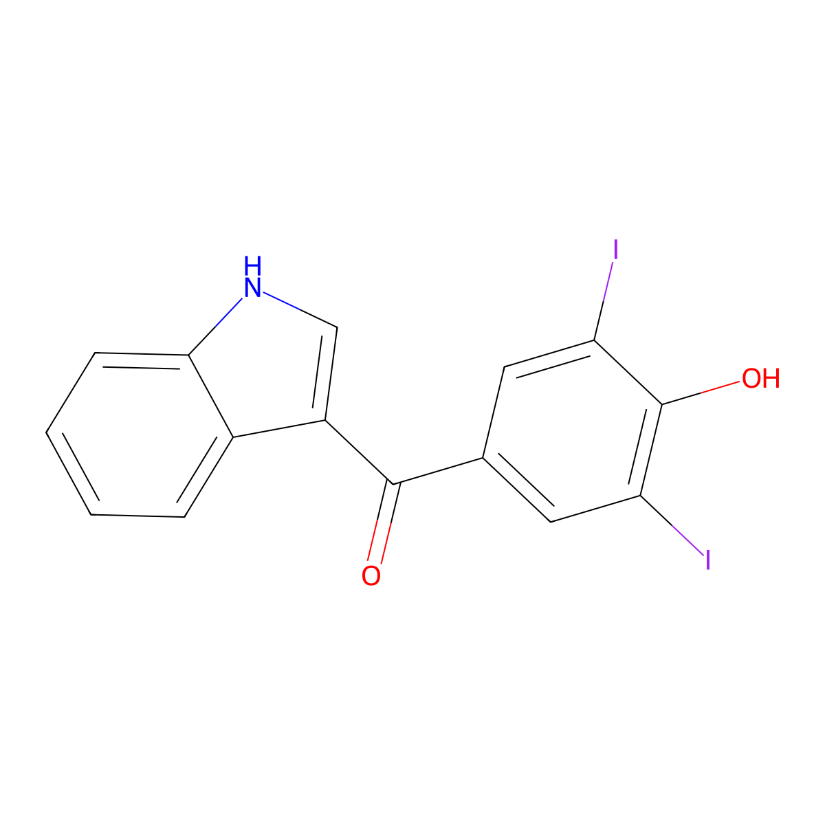 3-(3,5-Diiodo-4-hydroxybenzoyl)-indole molecular structure, CAS 138222-00-1
