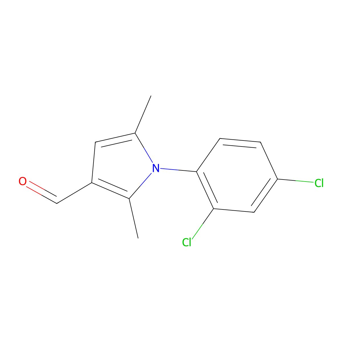 1-(2,4-Dichlorophenyl)-2,5-dimethyl-1H-pyrrole-3-carbaldehyde molecular structure, CAS 138222-73-8