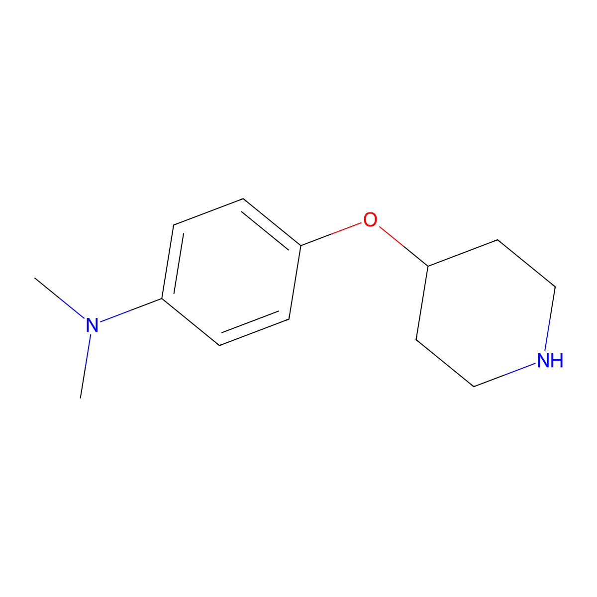 N,N-dimethyl-4-piperidin-4-yloxyaniline molecular structure, CAS 138226-51-4