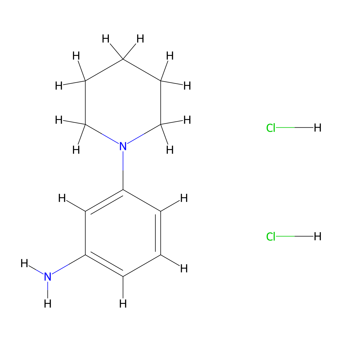 1-(3-Aminophenyl)piperidine dihydrochloride molecular structure, CAS 138227-66-4