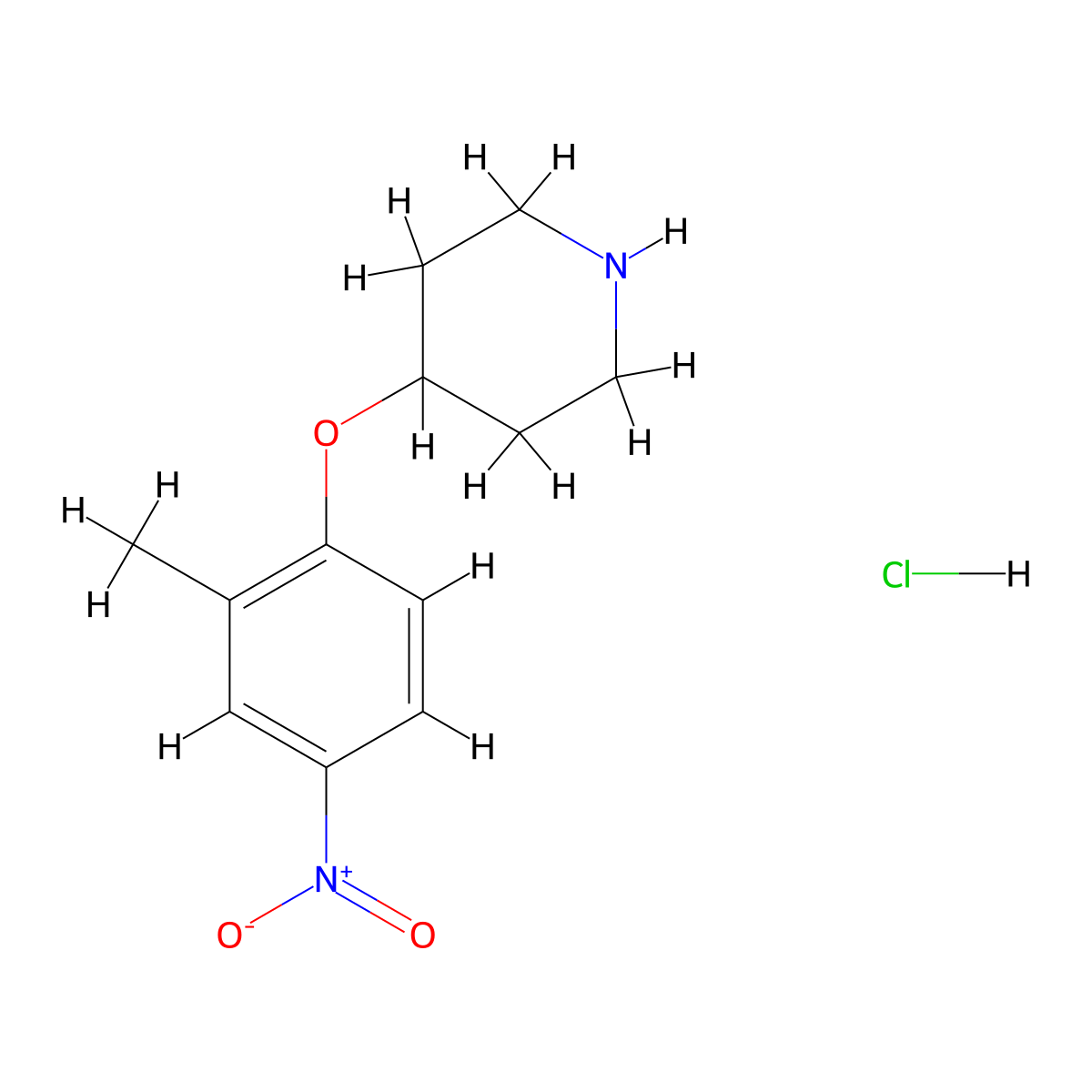 4-(2-Methyl-4-nitrophenoxy)piperidine hydrochloride molecular structure, CAS 138227-67-5