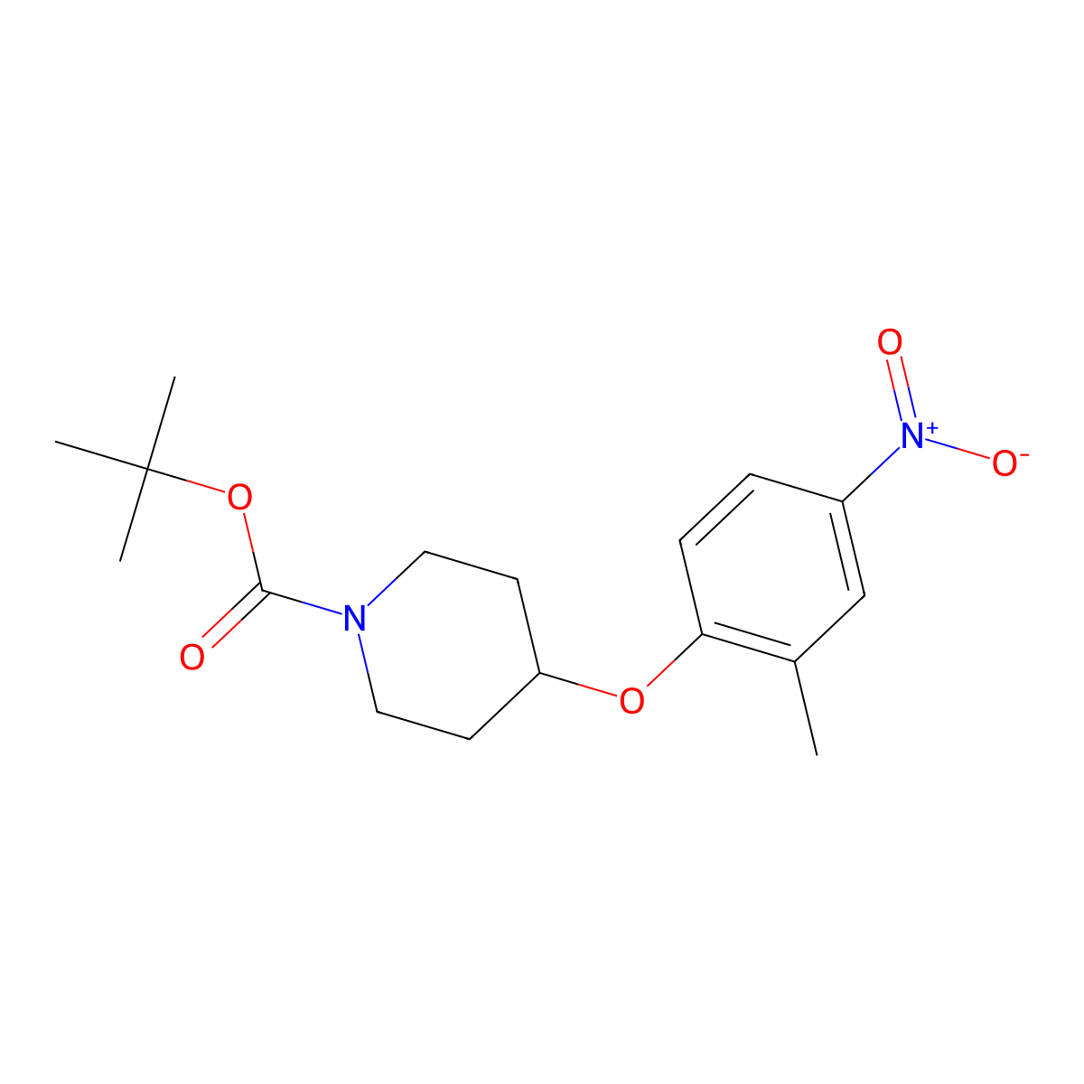 tert-Butyl 4-(2-methyl-4-nitrophenoxy)piperidine-1-carboxylate molecular structure, CAS 138227-68-6