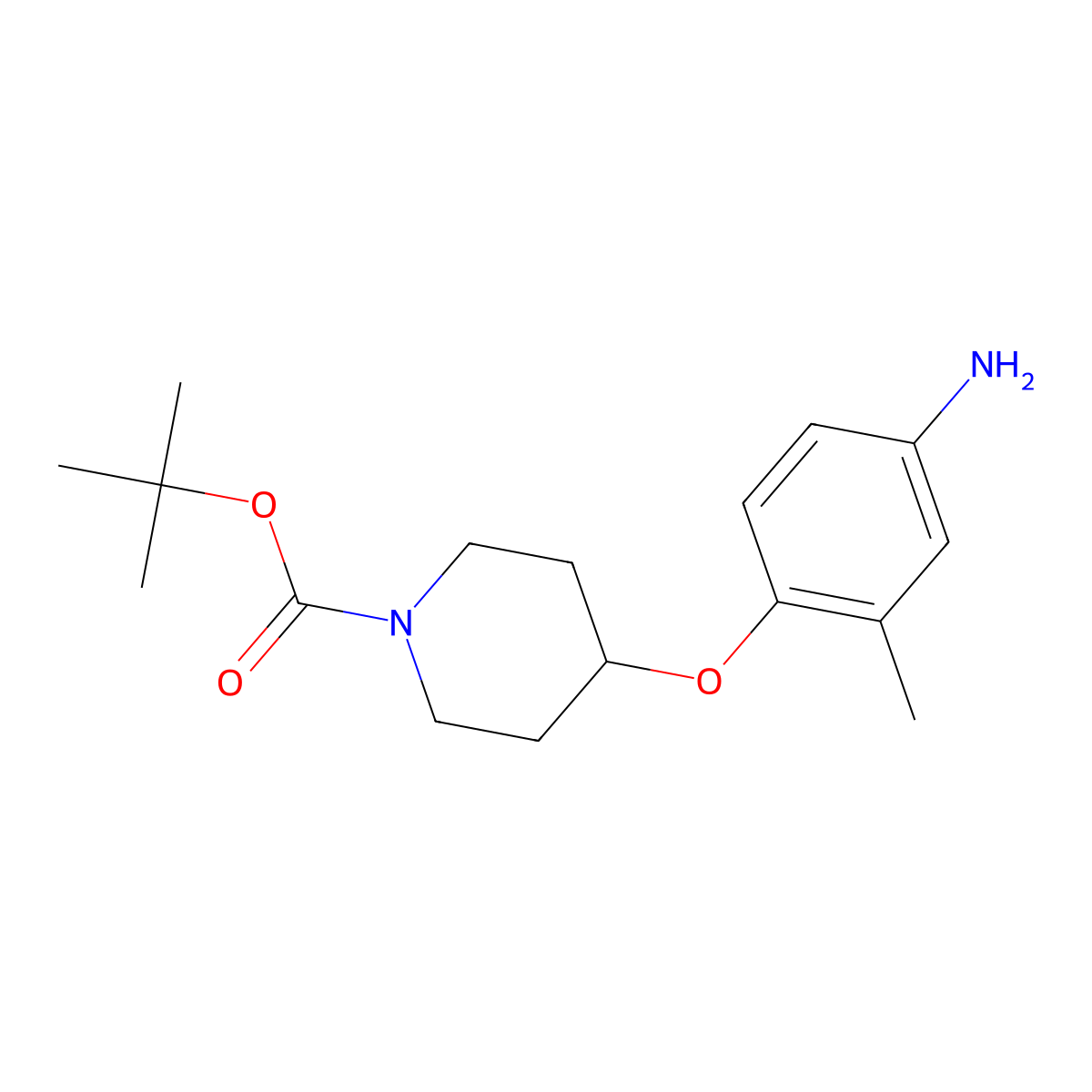 Tert-butyl 4-(4-amino-2-methylphenoxy)piperidine-1-carboxylate molecular structure, CAS 138227-69-7