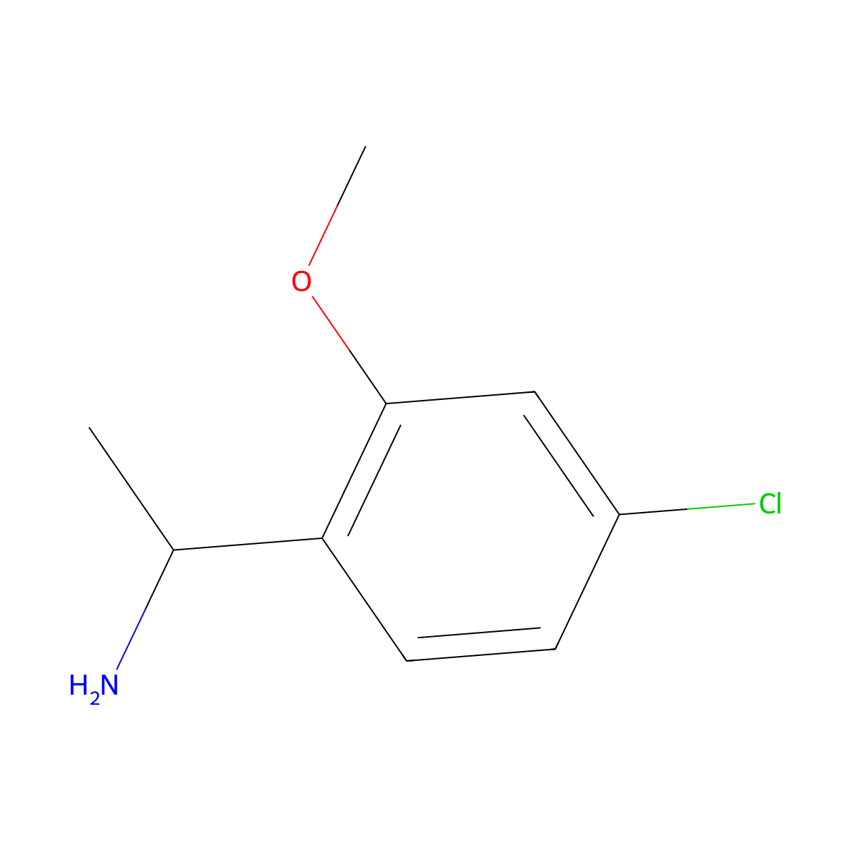 Benzenemethanamine, 4-chloro-2-methoxy-alpha-methyl- molecular structure, CAS 138228-11-2