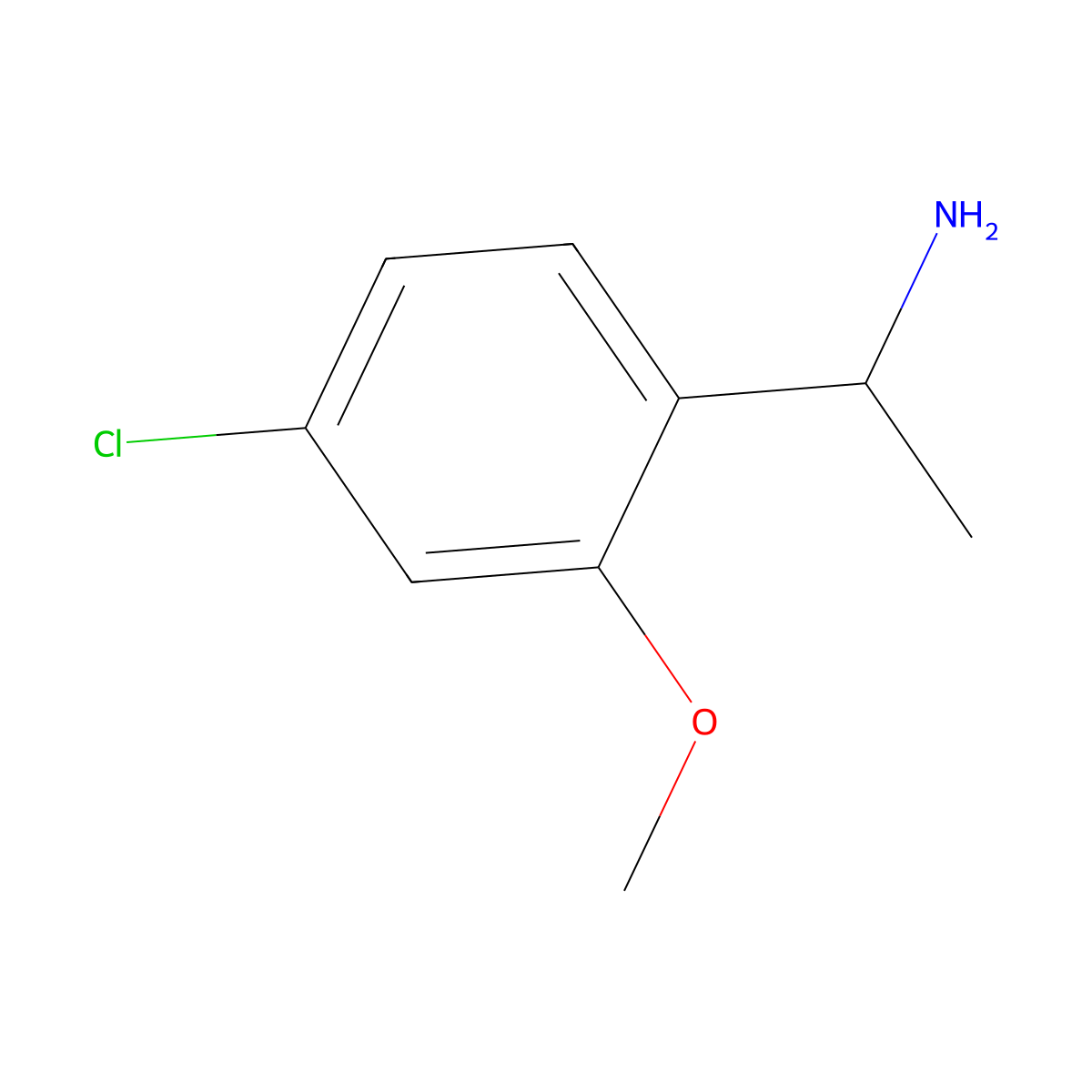 Benzenemethanamine, 4-chloro-2-methoxy-alpha-methyl- molecular structure, CAS 138228-11-2