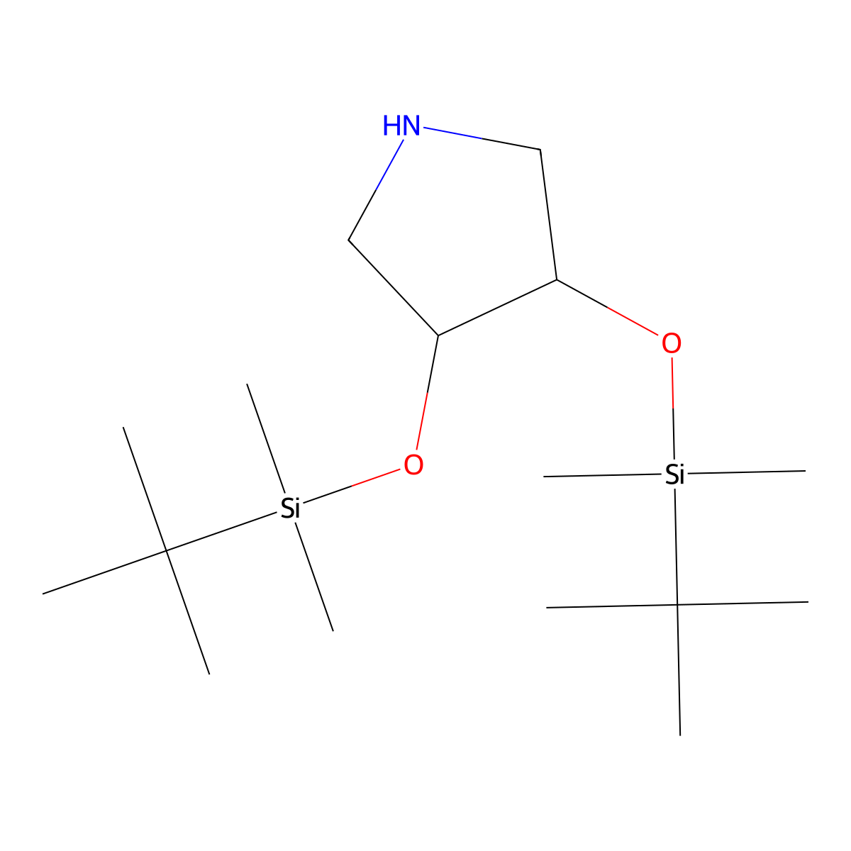 (3S,4S)-3,4-Bis(((1,1-dimethylethyl)dimethylsilyl)oxy)pyrrolidine molecular structure, CAS 138228-47-4