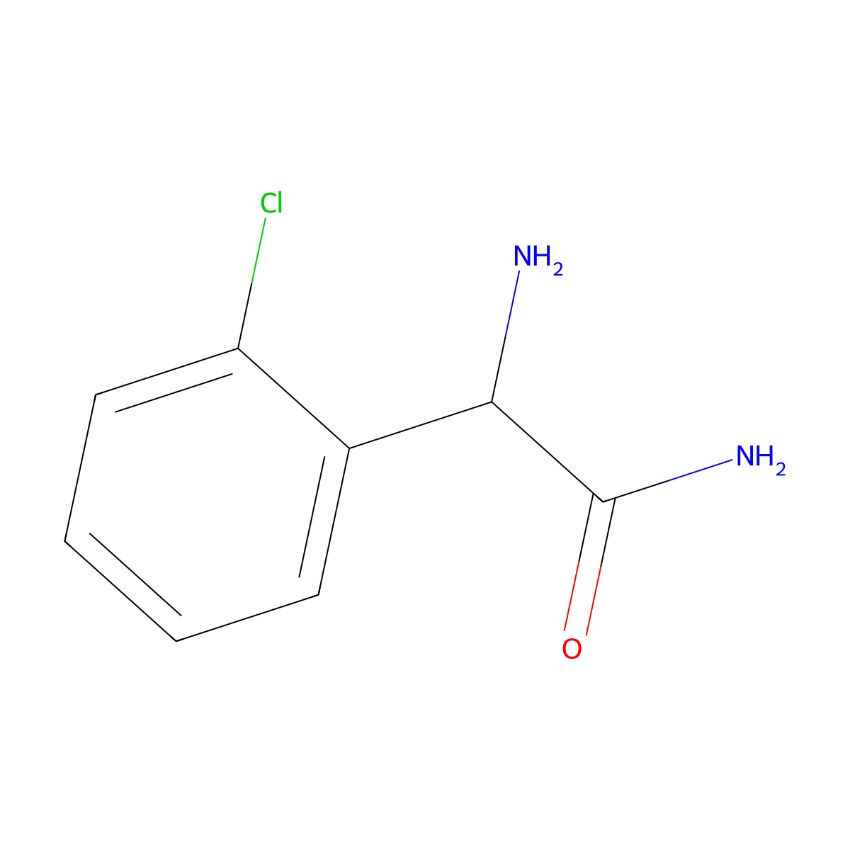 2-Amino-2-(2-chlorophenyl)acetamide molecular structure, CAS 138228-61-2