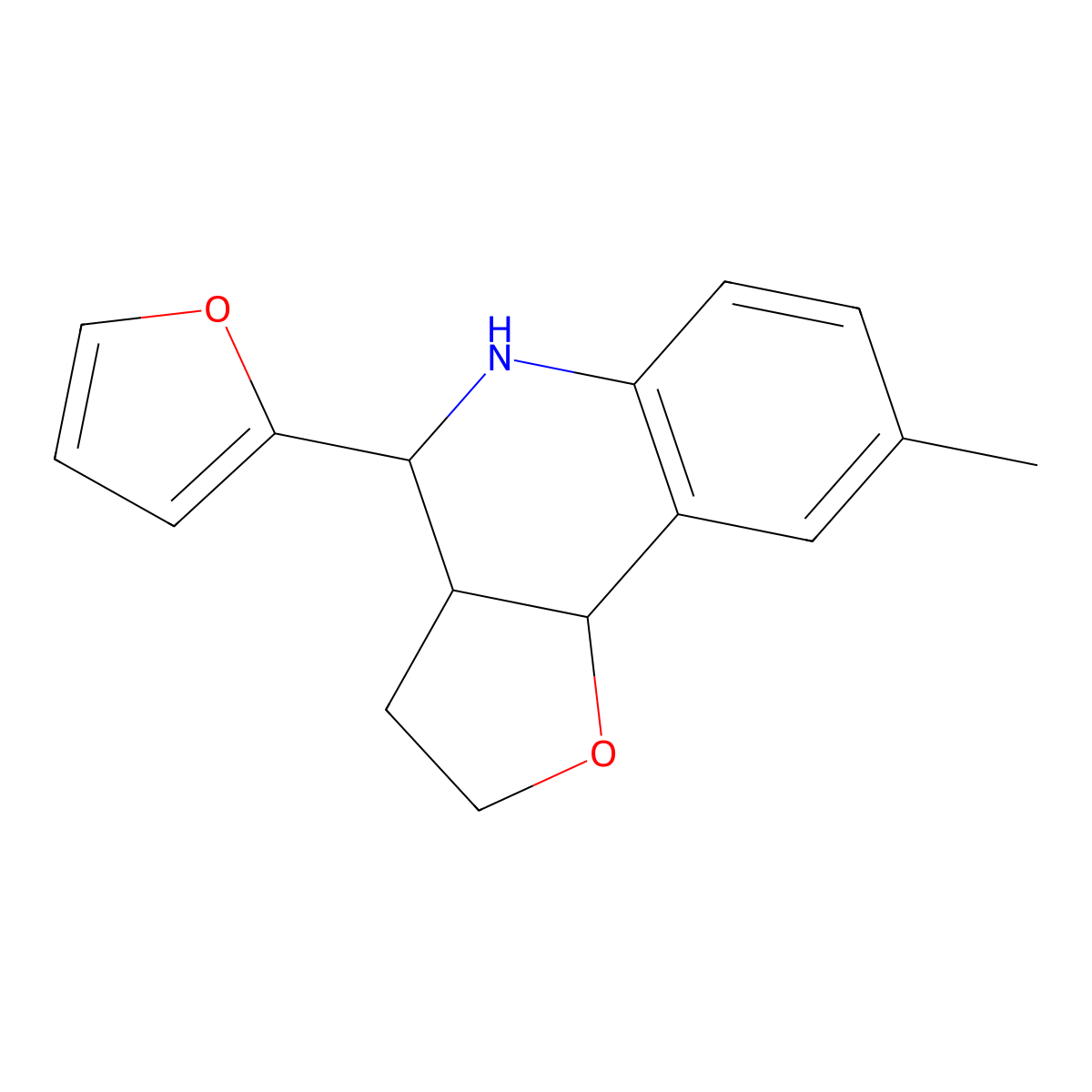 4-Furan-2-yl-8-methyl-2,3,3a,4,5,9b-hexahydro-furo[3,2-c]quinoline molecular structure, CAS 1382391-57-2
