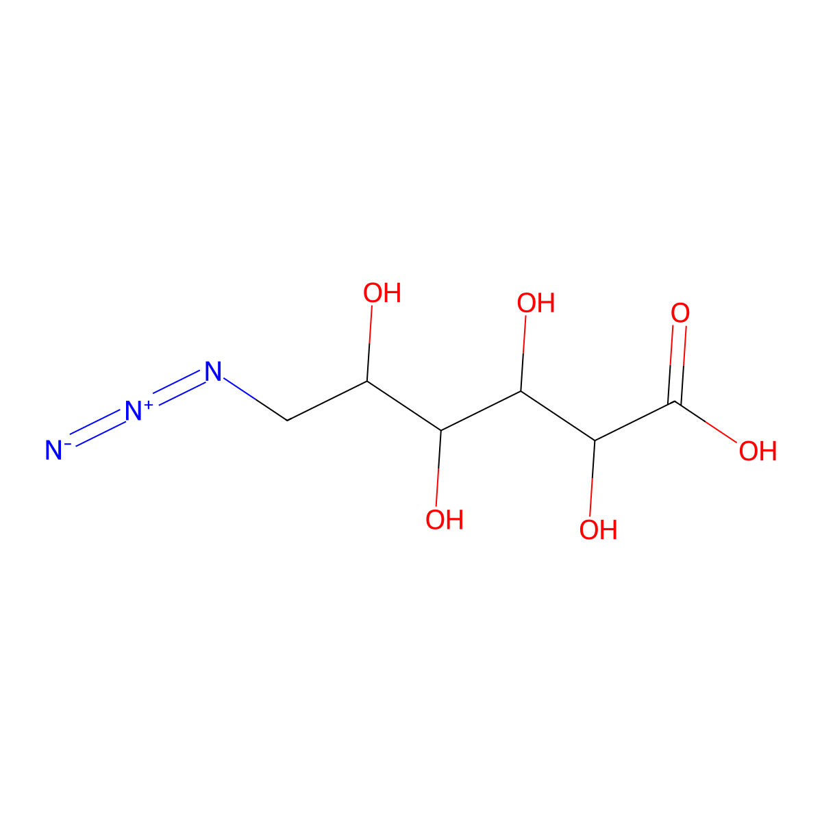 6-Azido-6-deoxy-D-galactonic acid molecular structure, CAS 138245-73-5