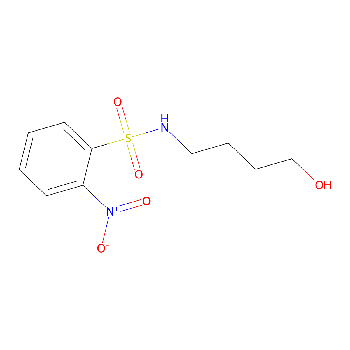 N-(4-hydroxybutyl)-2-nitrobenzenesulfonamide molecular structure, CAS 1382468-91-8