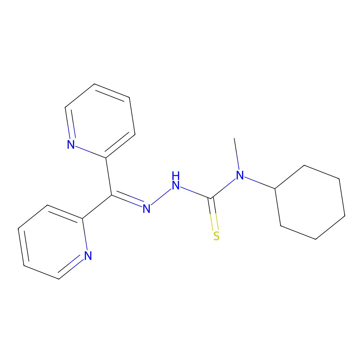 Di-2-pyridylketone 4-cyclohexyl-4-methyl-3-thiosemicarbazone molecular structure, CAS 1382469-39-7
