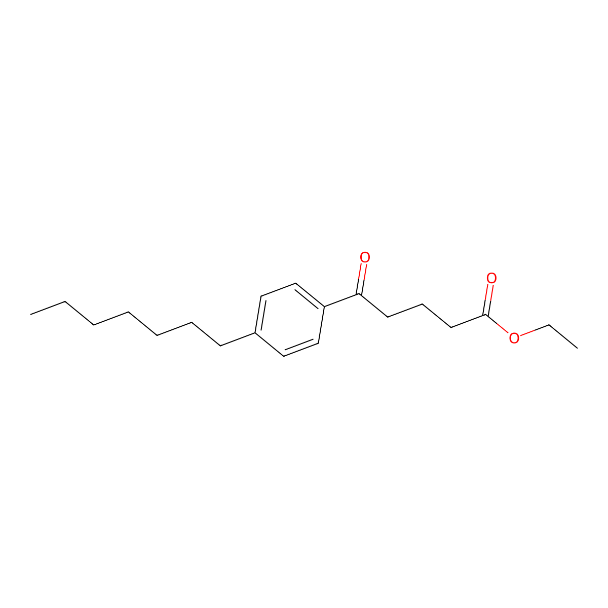 Ethyl 5-(4-heptylphenyl)-5-oxopentanoate molecular structure, CAS 138247-15-1