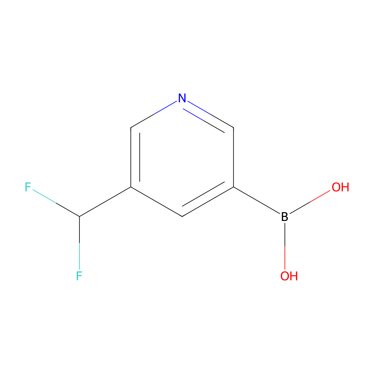 [5-(Difluoromethyl)-3-pyridyl]boronic acid molecular structure, CAS 1382475-69-5