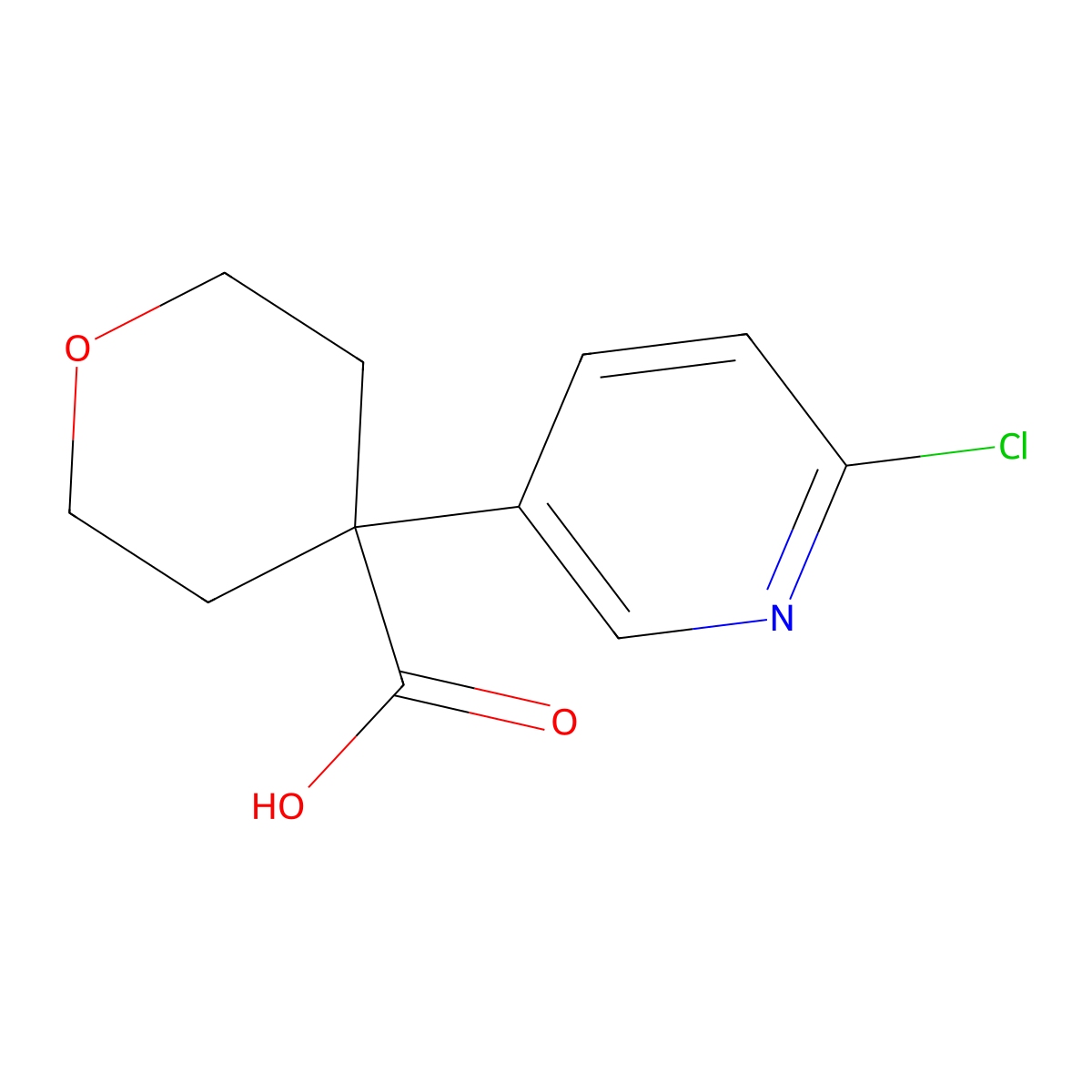 4-(6-Chloropyridin-3-YL)tetrahydro-2H-pyran-4-carboxylic acid molecular structure, CAS 1382486-56-7