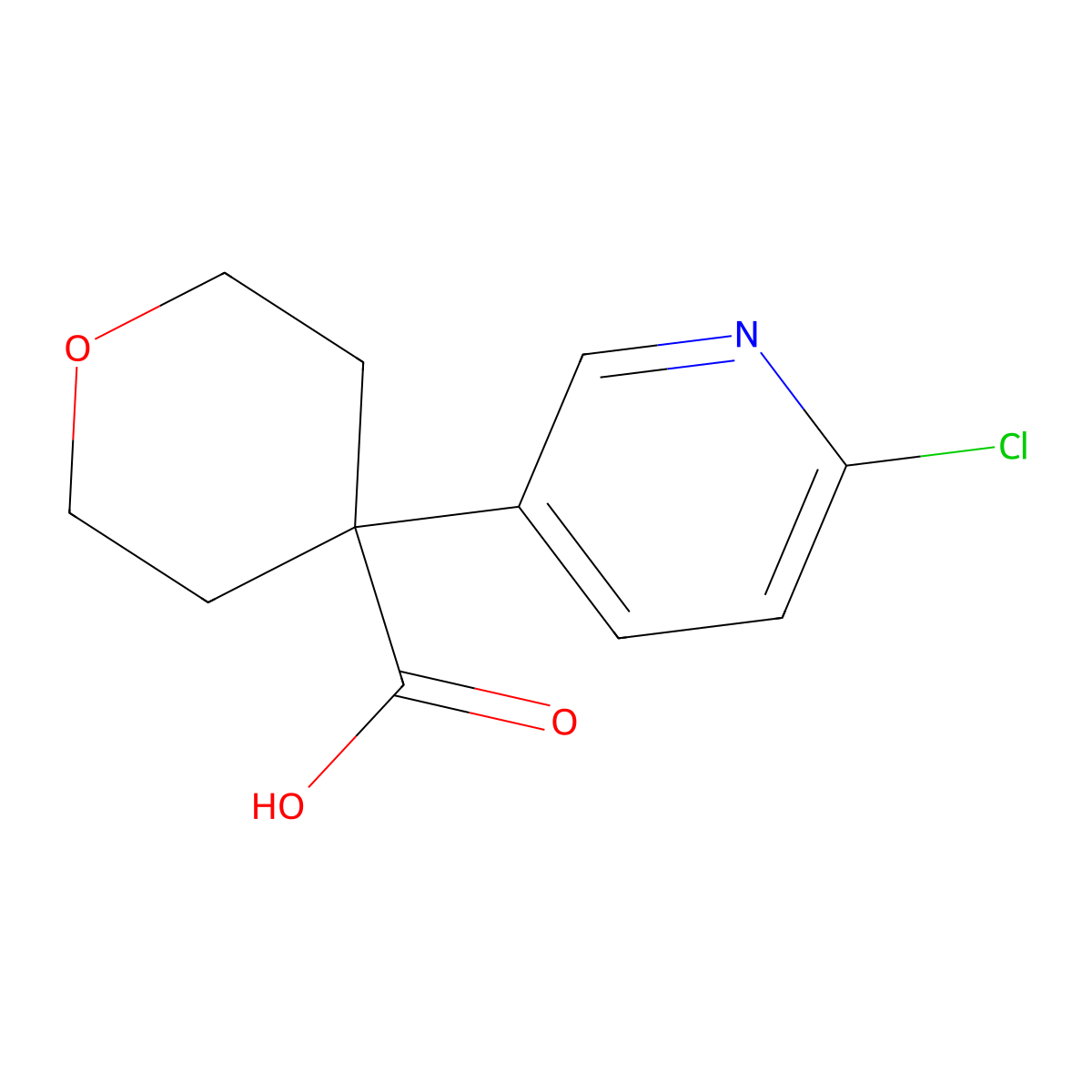 4-(6-Chloropyridin-3-YL)tetrahydro-2H-pyran-4-carboxylic acid molecular structure, CAS 1382486-56-7