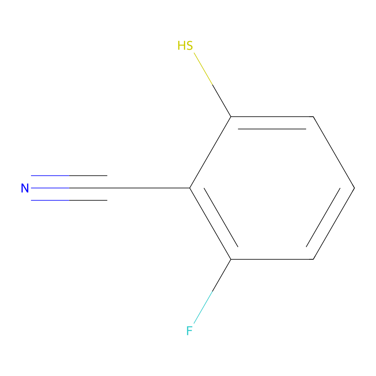 2-Fluoro-6-sulfanylbenzonitrile molecular structure, CAS 138249-39-5