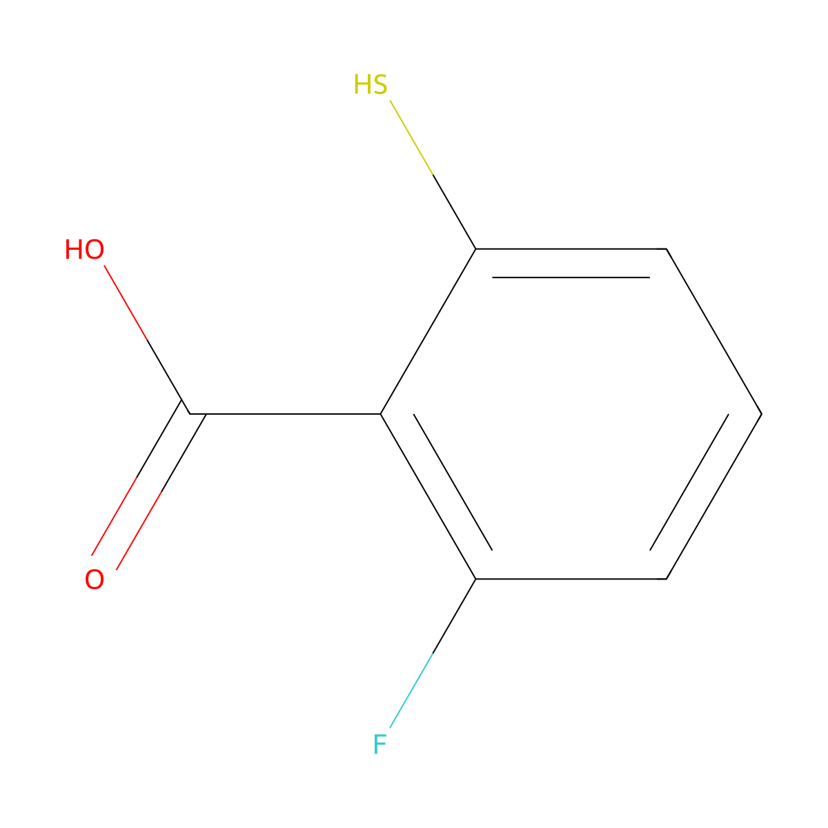 2-Fluoro-6-sulfanylbenzoic acid molecular structure, CAS 138249-40-8