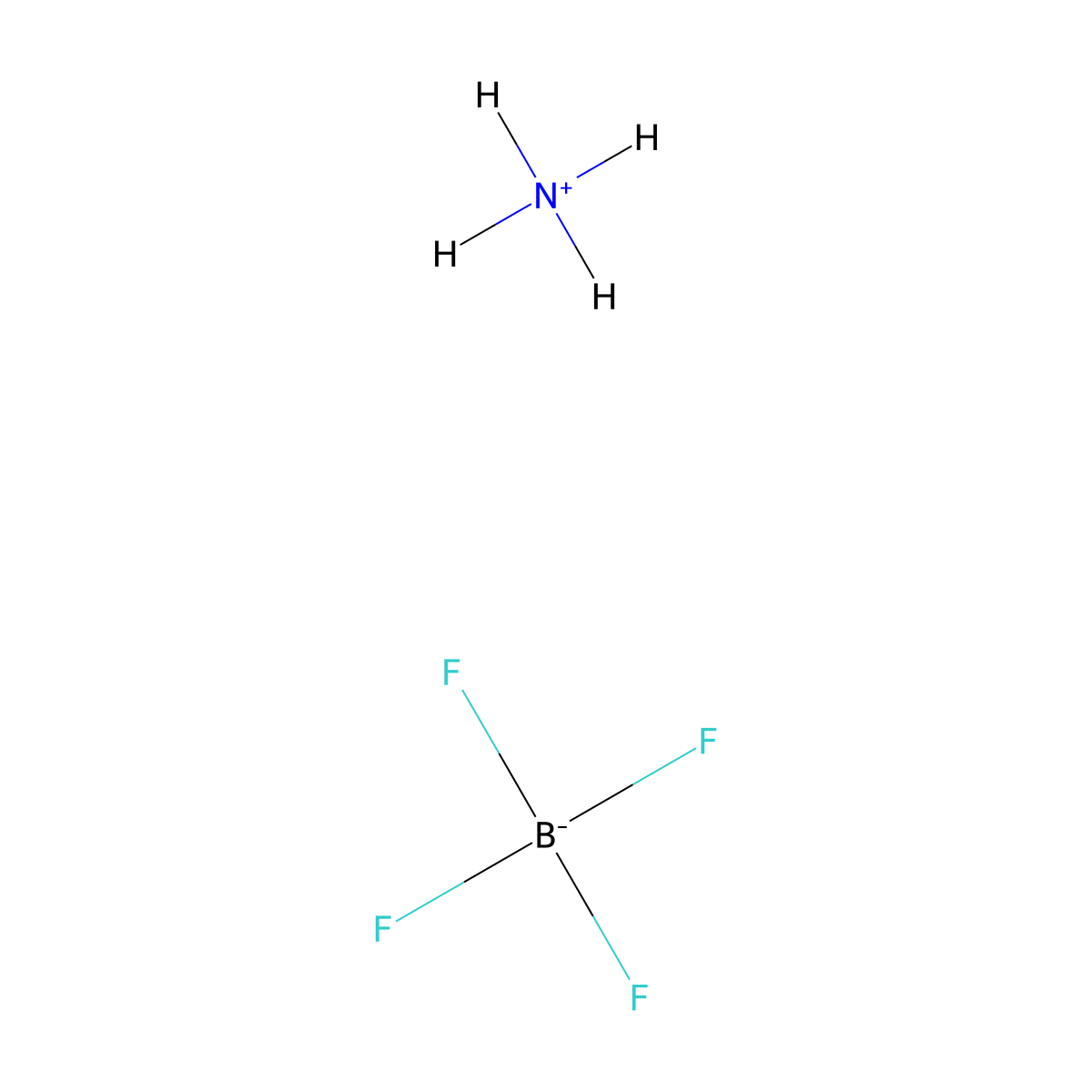 Ammonium fluoroborate molecular structure, CAS 13826-83-0