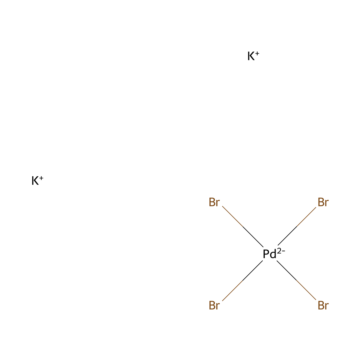 Palladate(2-), tetrabromo-, potassium (1:2) molecular structure, CAS 13826-93-2