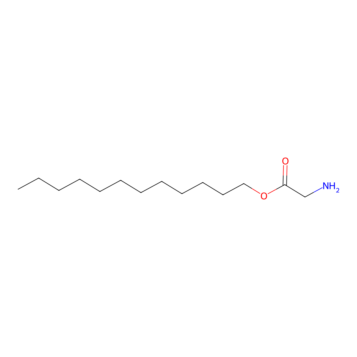 Dodecyl glycinate molecular structure, CAS 13827-65-1