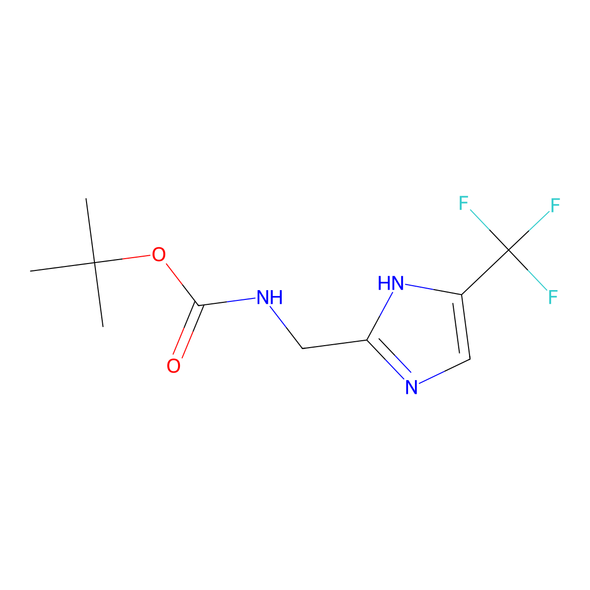 tert-Butyl N-{[4-(trifluoromethyl)-1H-imidazol-2-yl]methyl}carbamate molecular structure, CAS 1382722-54-4