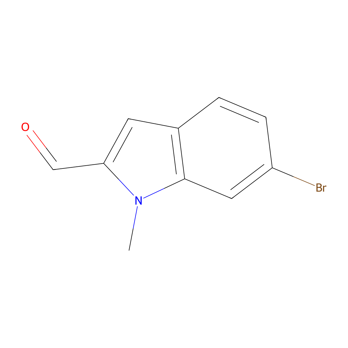 6-bromo-1-methyl-1H-indole-2-carbaldehyde molecular structure, CAS 1382774-60-8