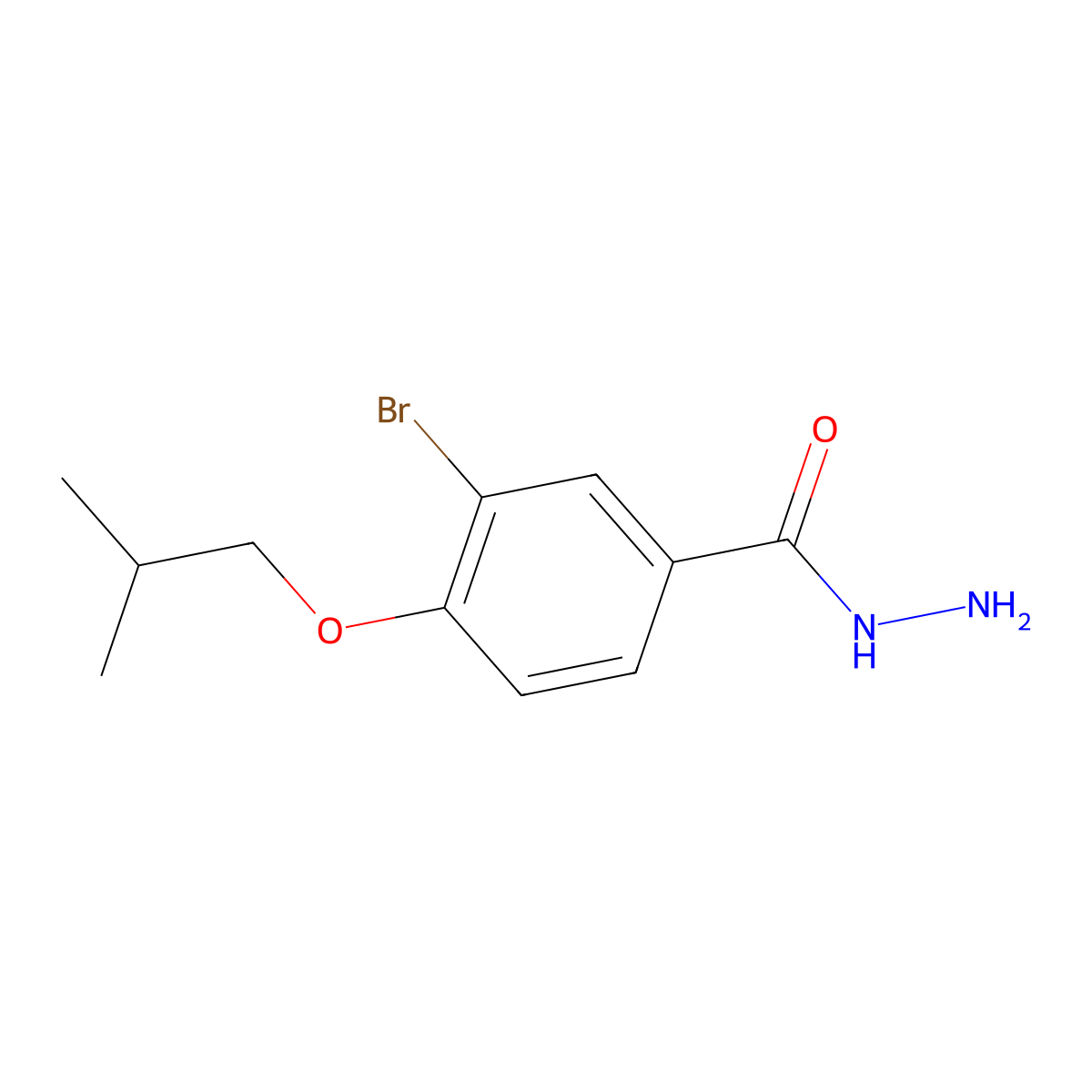 3-Bromo-4-isobutoxybenzohydrazide molecular structure, CAS 1382775-04-3