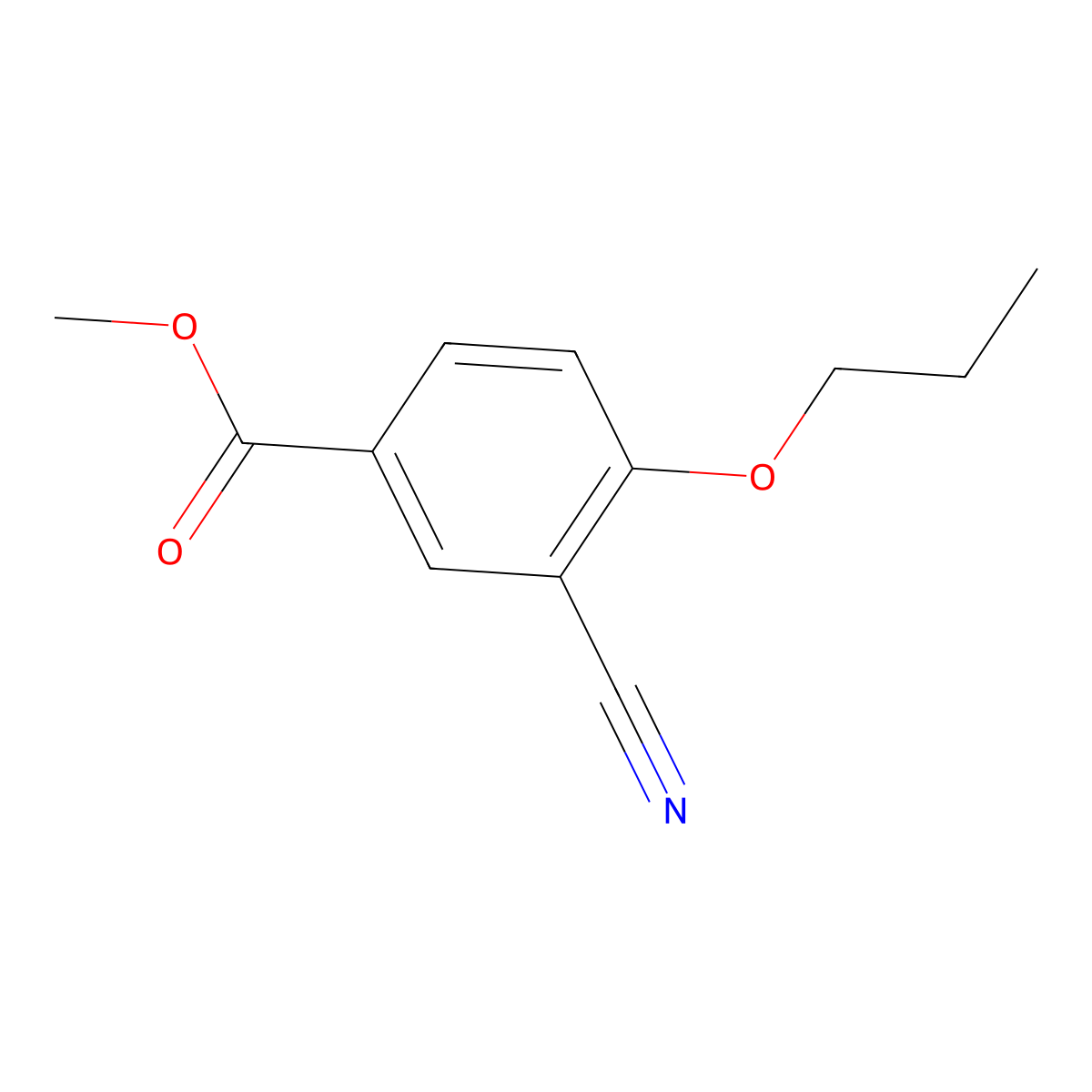 Methyl 3-cyano-4-propoxybenzoate molecular structure, CAS 1382775-05-4