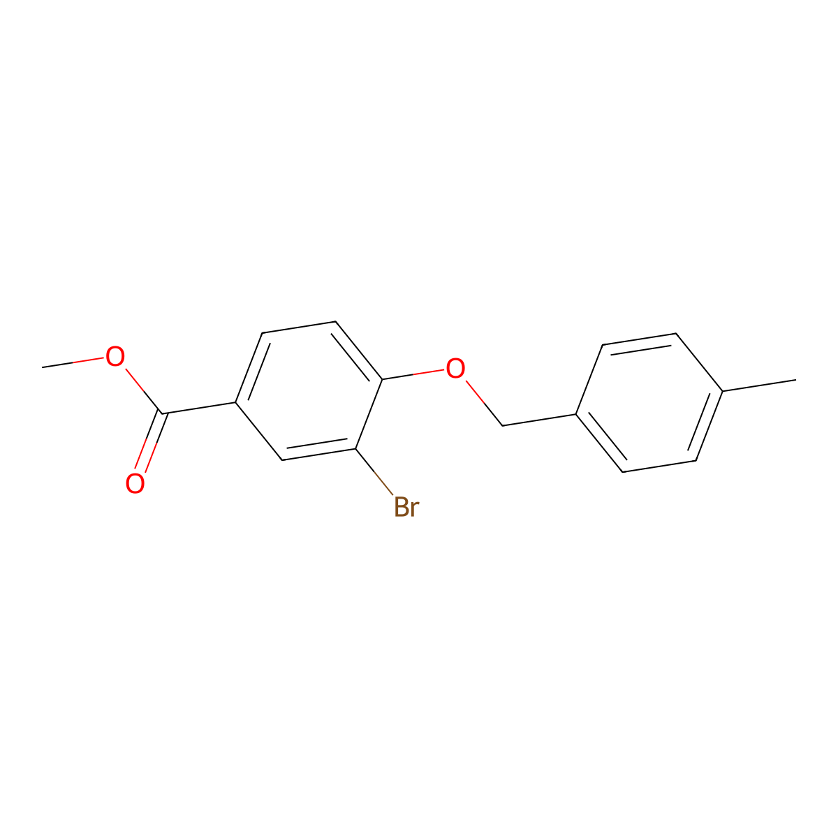 Methyl 3-bromo-4-((4-methylbenzyl)oxy)benzoate molecular structure, CAS 1382775-12-3
