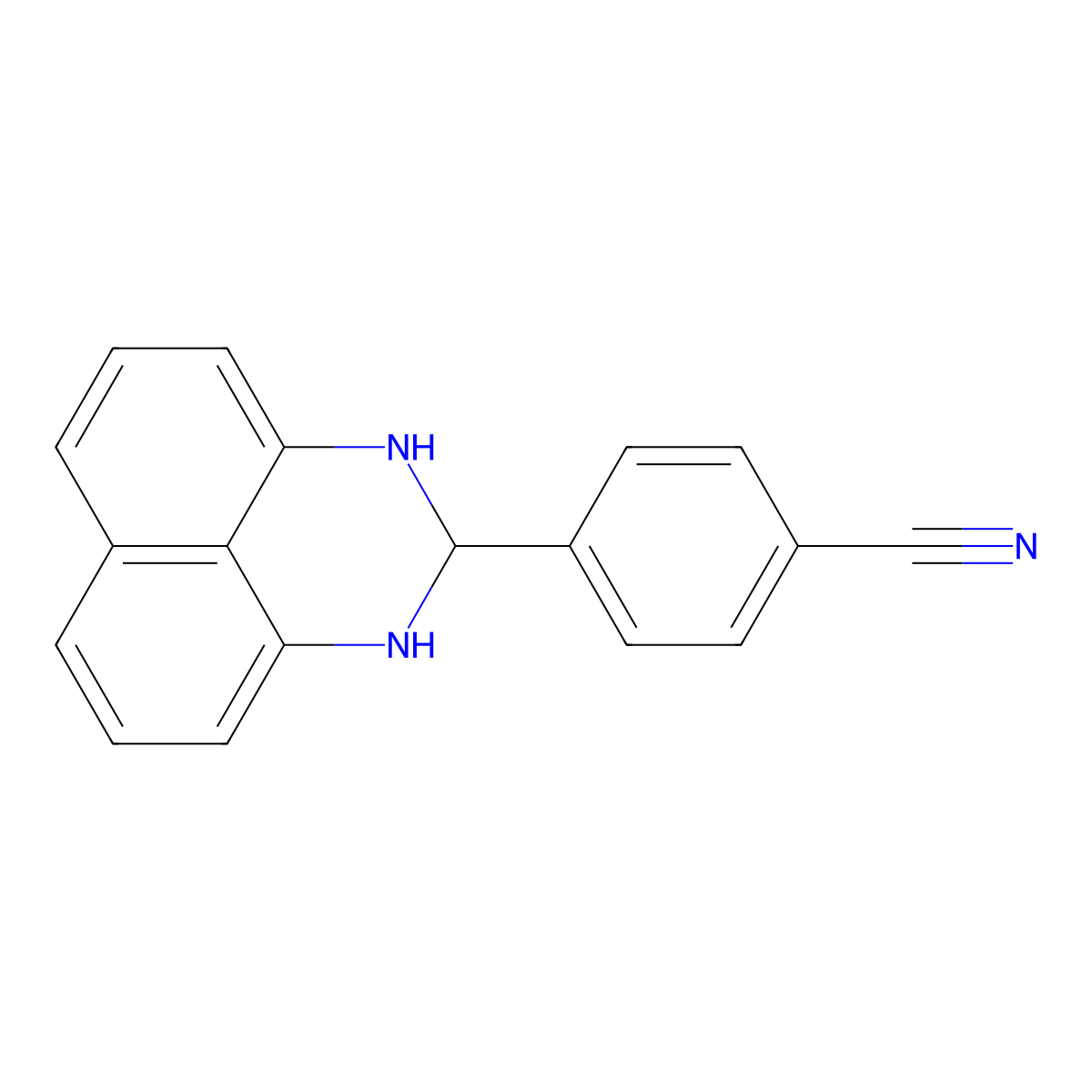 4-(2,3-Dihydro-1H-perimidin-2-yl)benzonitrile molecular structure, CAS 138278-90-7