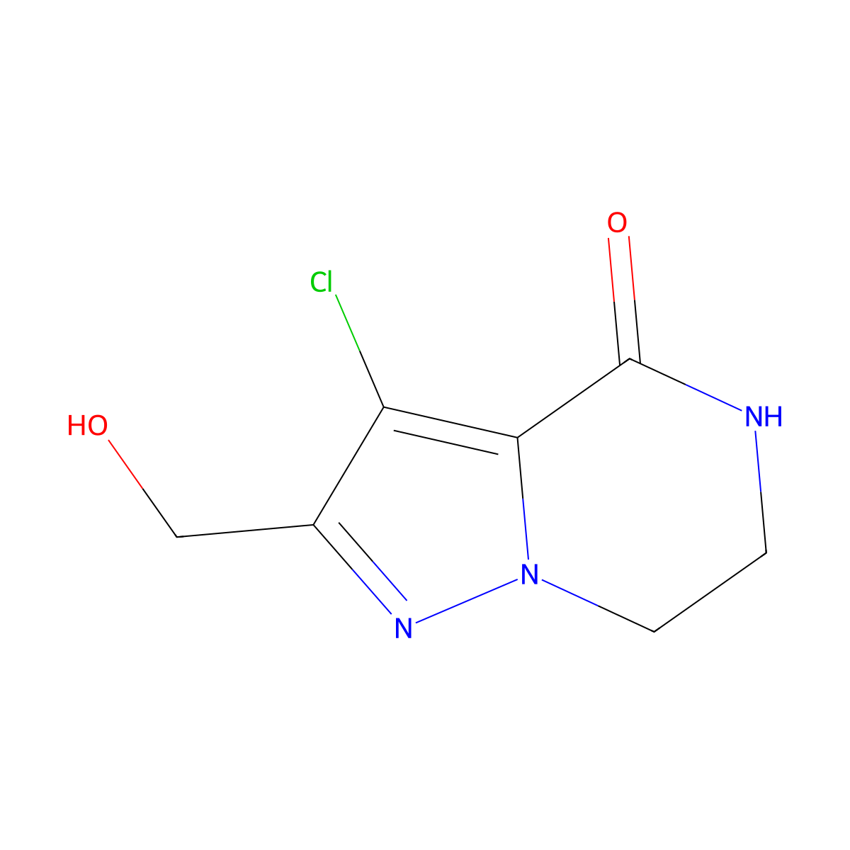 3-Chloro-2-(hydroxymethyl)-6,7-dihydropyrazolo[1,5-a]pyrazin-4(5H)-one molecular structure, CAS 1382786-15-3