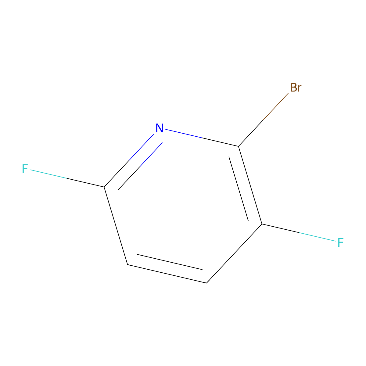 2-Bromo-3,6-difluoropyridine molecular structure, CAS 1382786-22-2