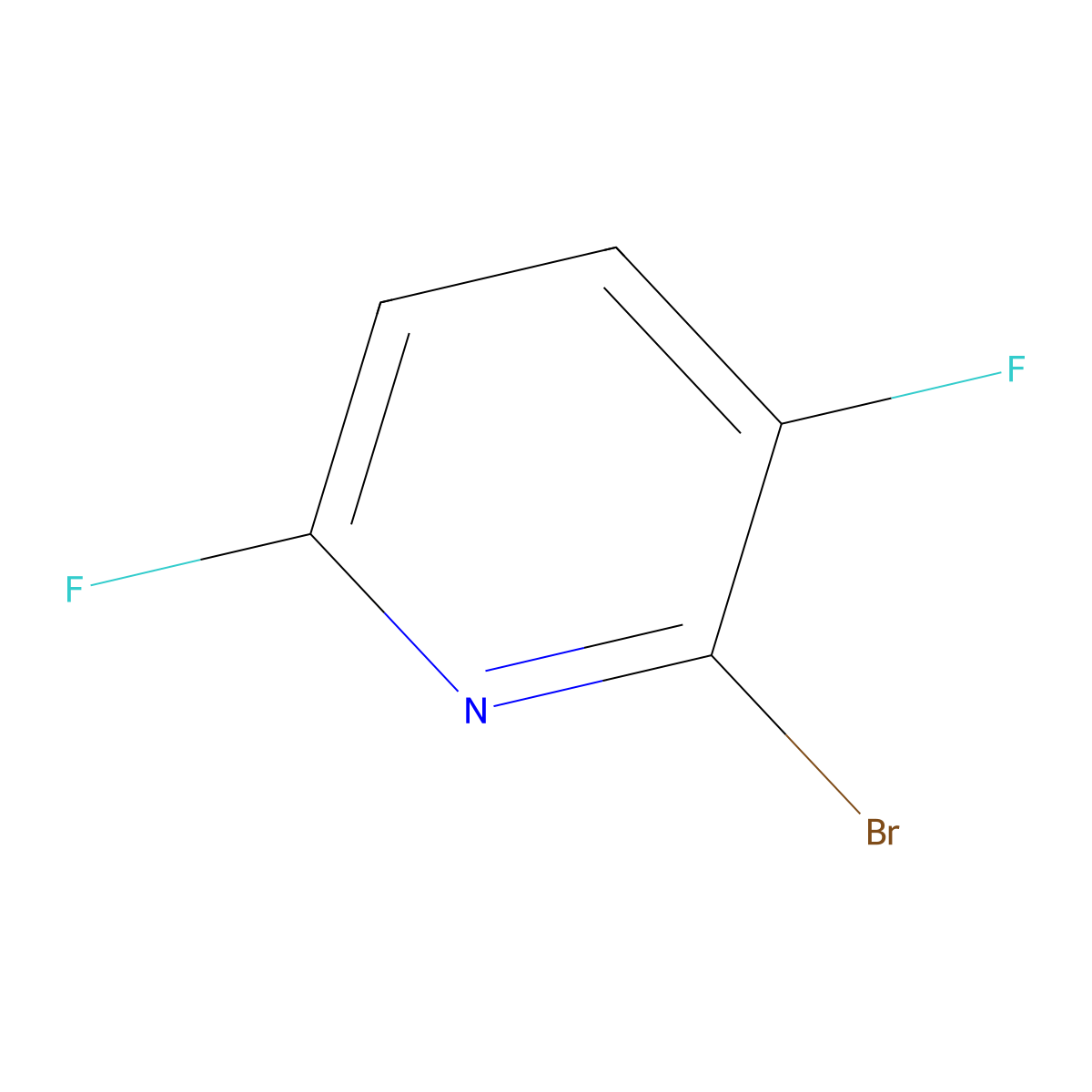 2-Bromo-3,6-difluoropyridine molecular structure, CAS 1382786-22-2