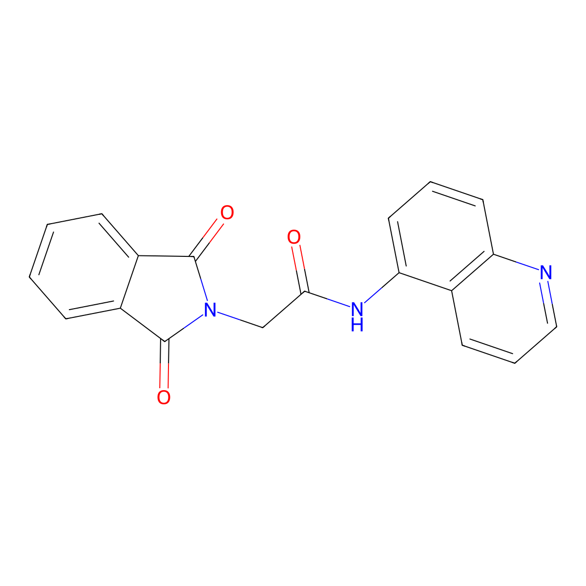 2-(1,3-dioxoisoindol-2-yl)-N-quinolin-5-ylacetamide molecular structure, CAS 138279-87-5