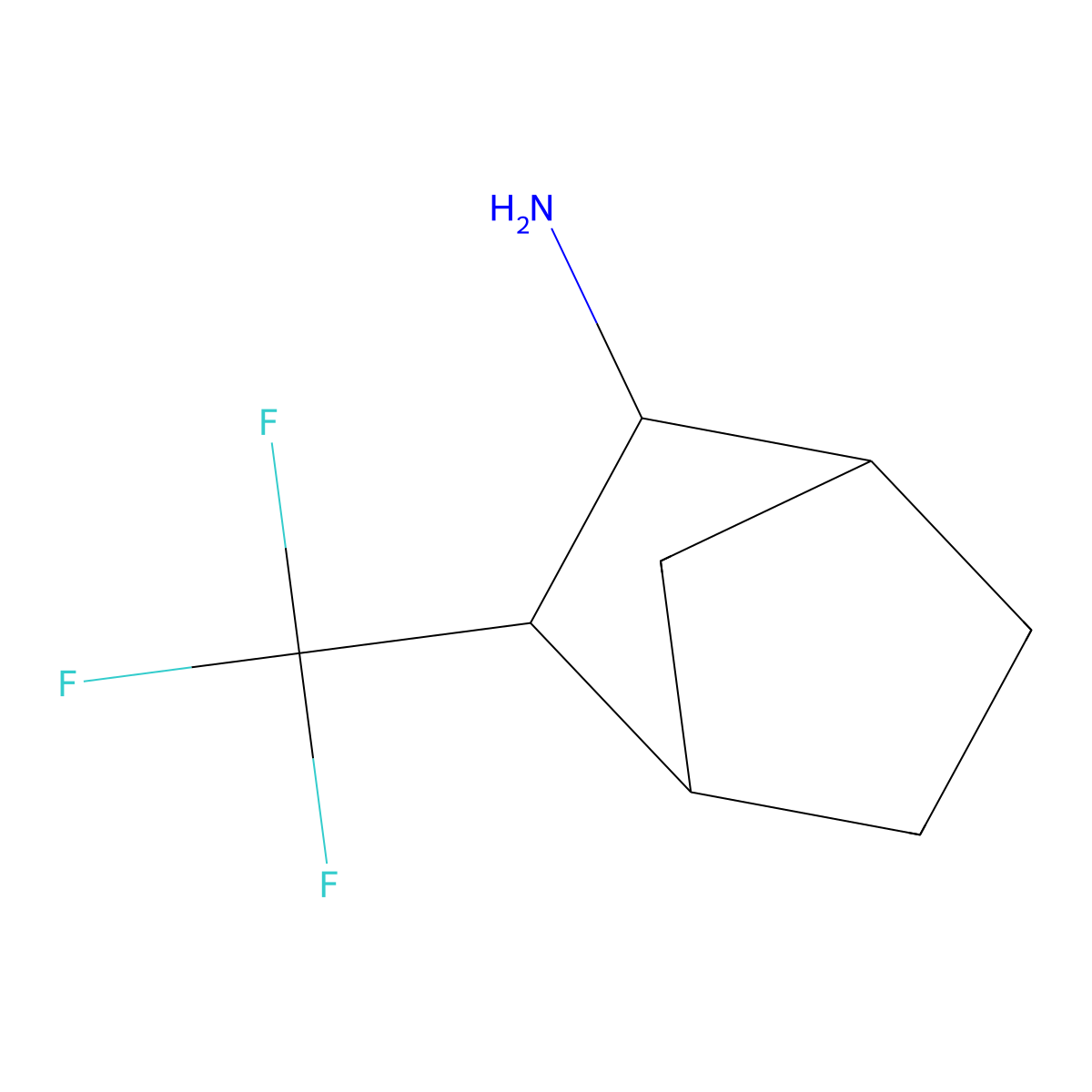rac-(1R,2S,3S,4S)-3-(trifluoromethyl)bicyclo[2.2.1]heptan-2-amine molecular structure, CAS 1382812-13-6